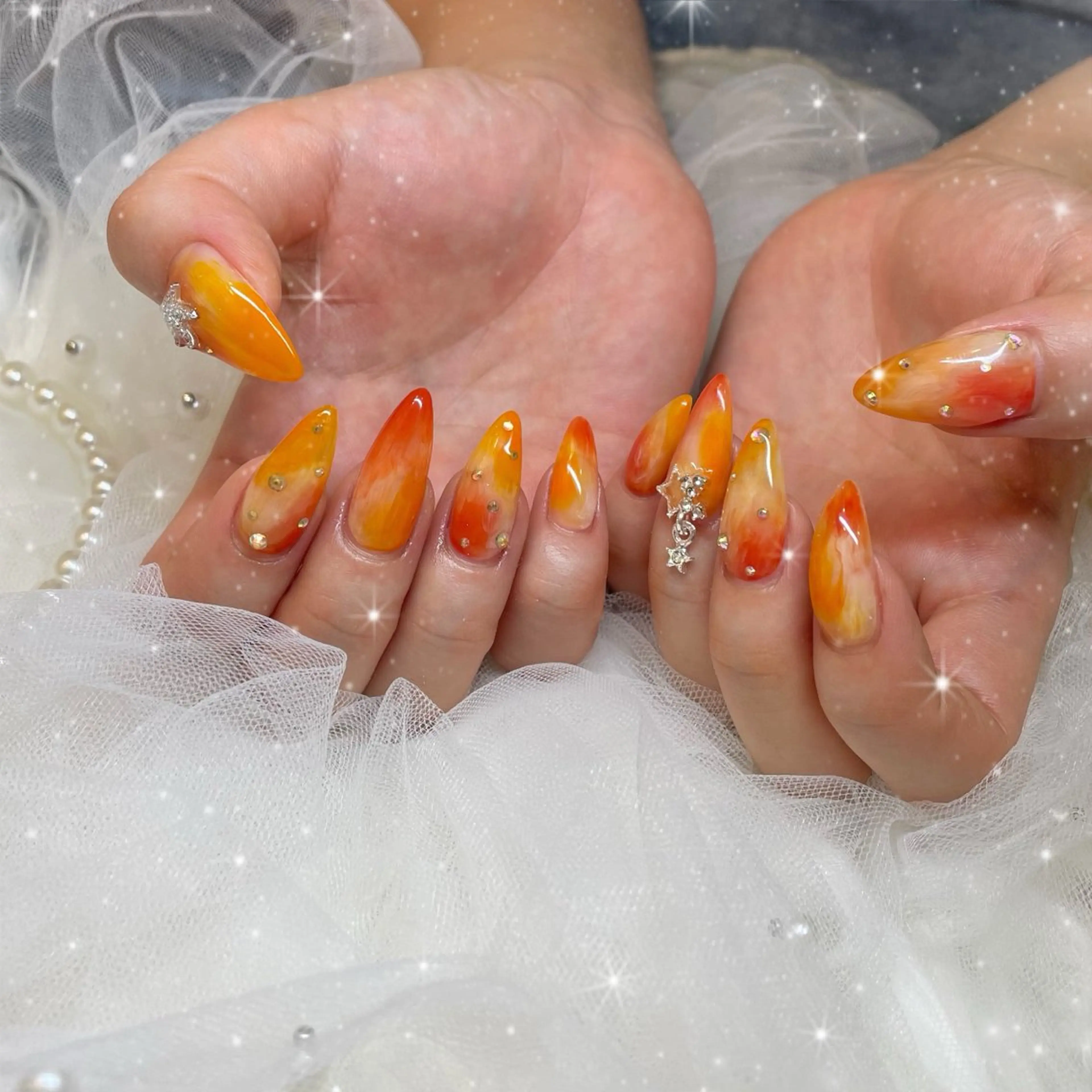 ネイル ハンドネイル Blue daisy 栄本店のネイルデザイン