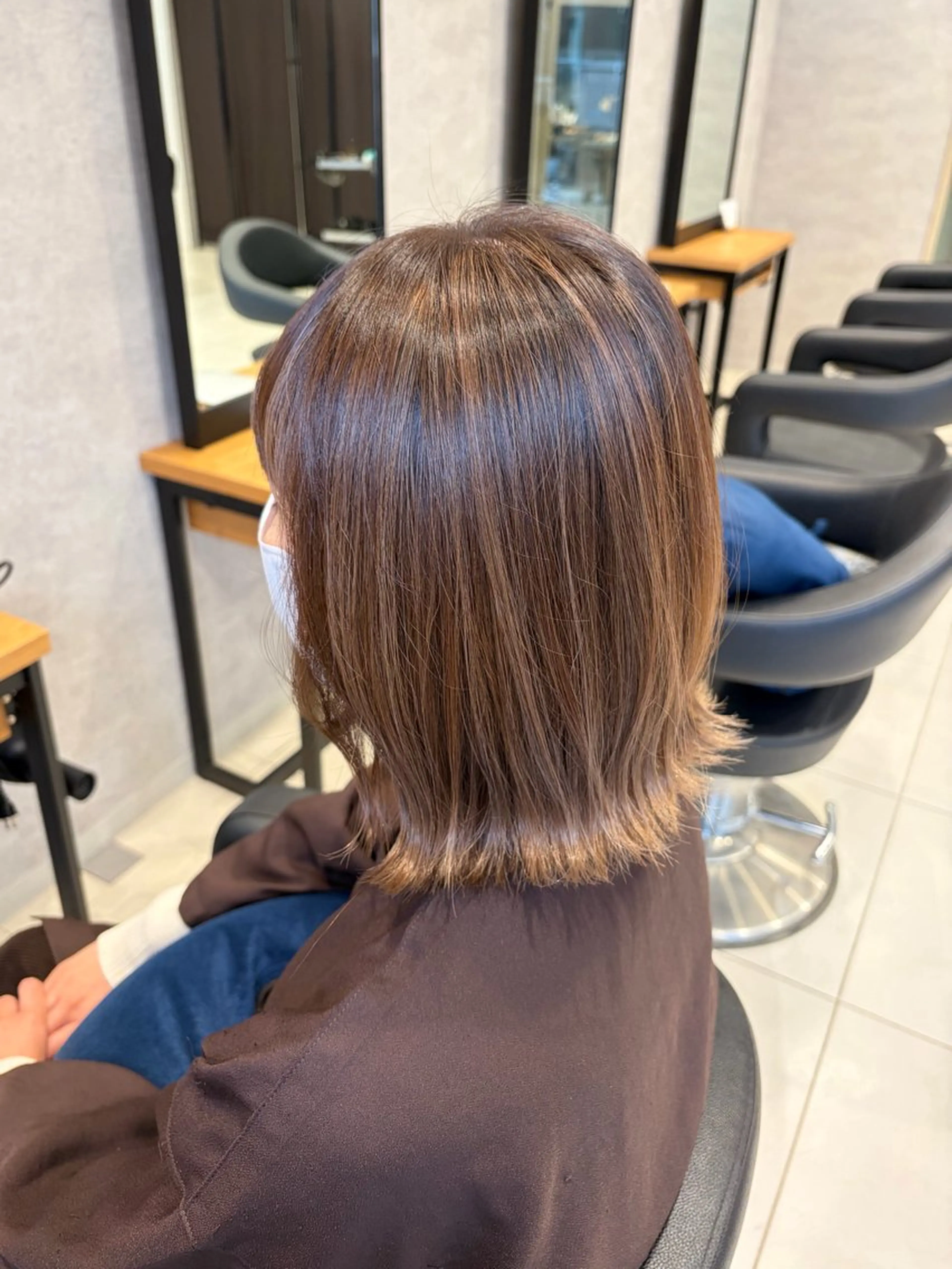 ミディアム カラー カット ヘアカラー トリートメント NATSUKI💟 EARTH二俣川のヘアスタイル