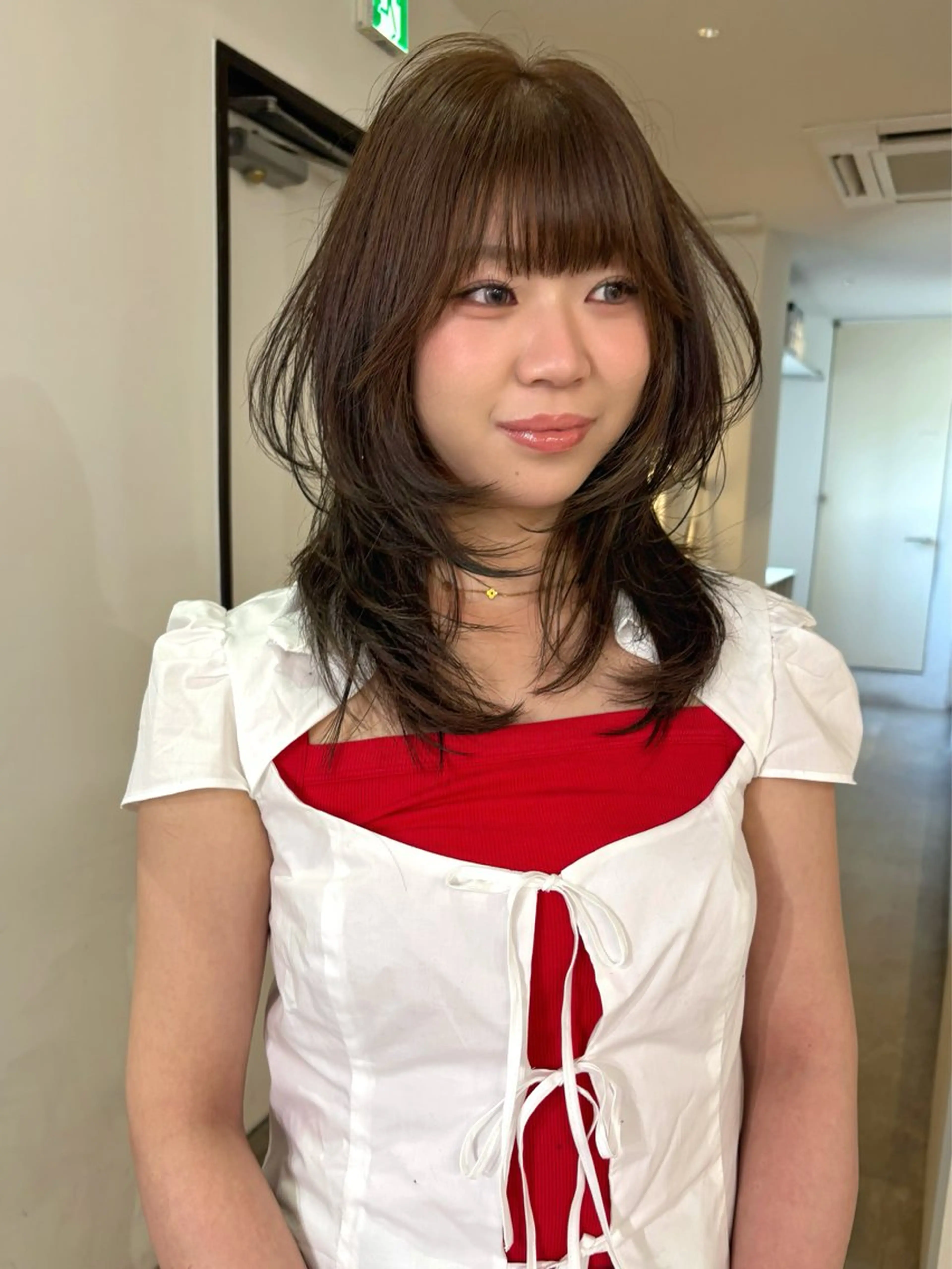 セミロング カラー ブリーチ ブリーチなしカラー カット ヘアカラー mizuki/ピンク ベージュ.レイヤーのヘアスタイル