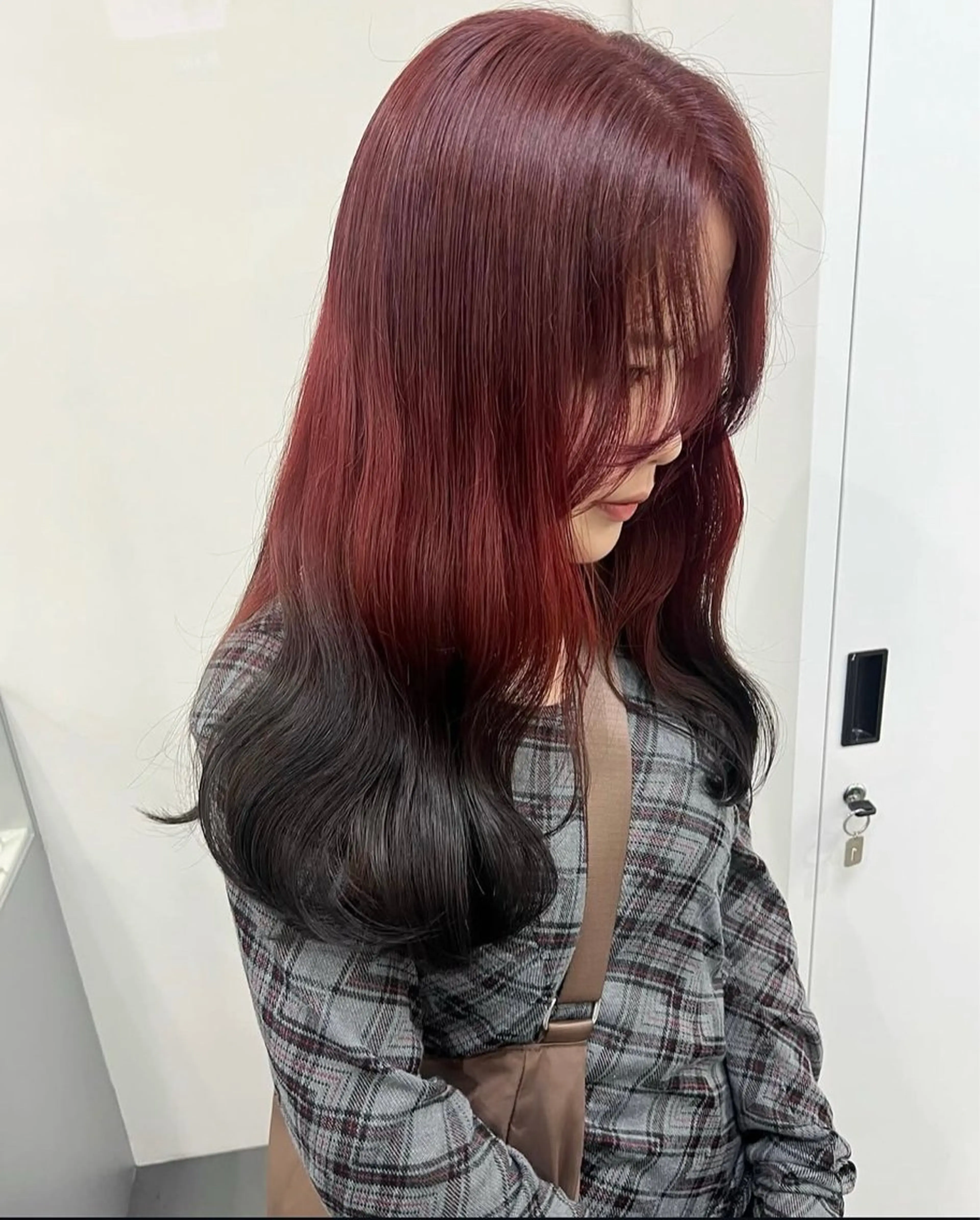 ロング カラー 黒髪 ブリーチ 透明感カラー ダブルカラー ブリーチなしカラー レイヤーカット/韓国 /縮毛矯正/amiのヘアスタイル