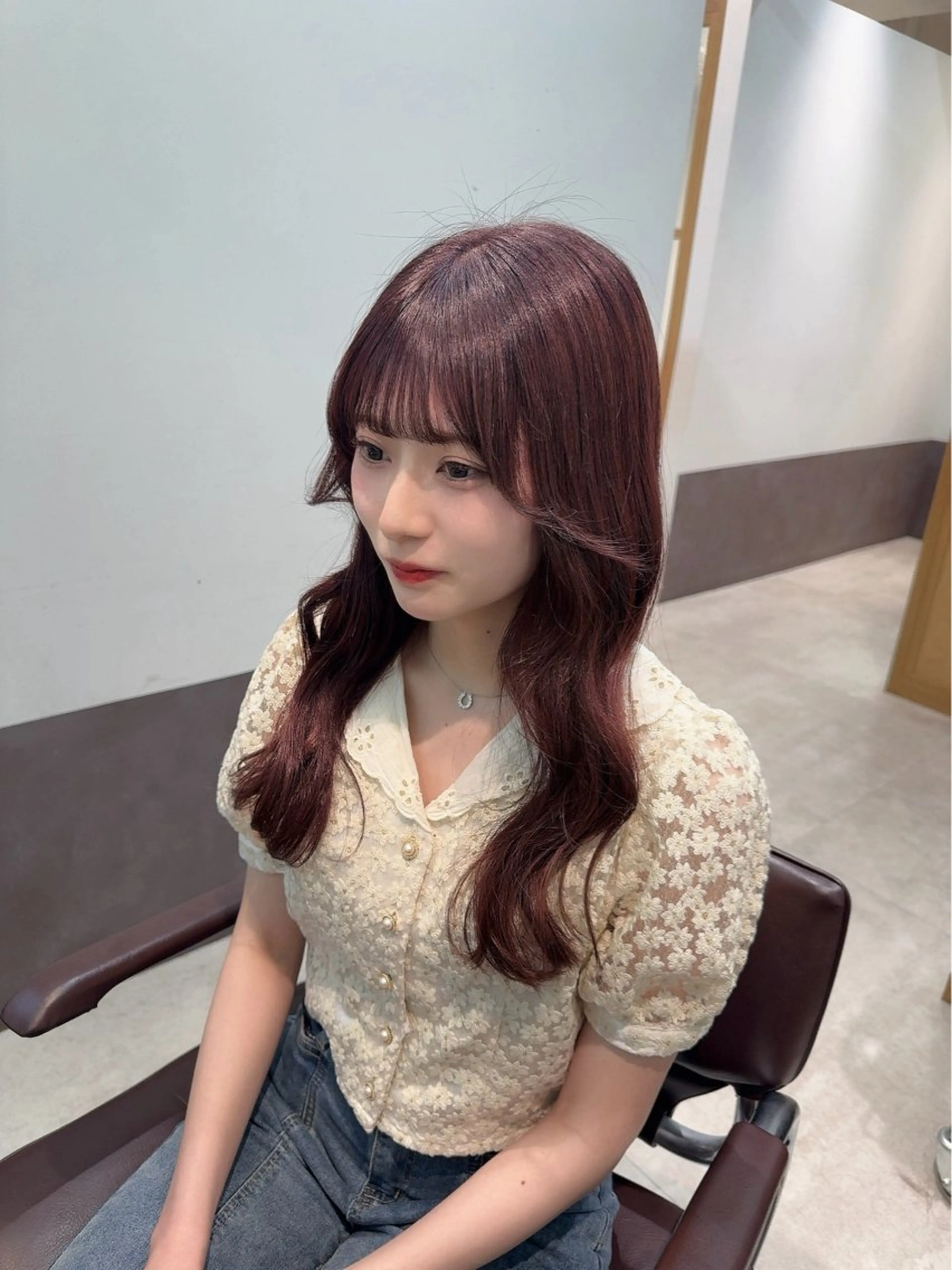 ミディアム ヘアカラー トリートメント 顔周りレイヤー/新宿 /モテ艶カラー/航介のヘアスタイル