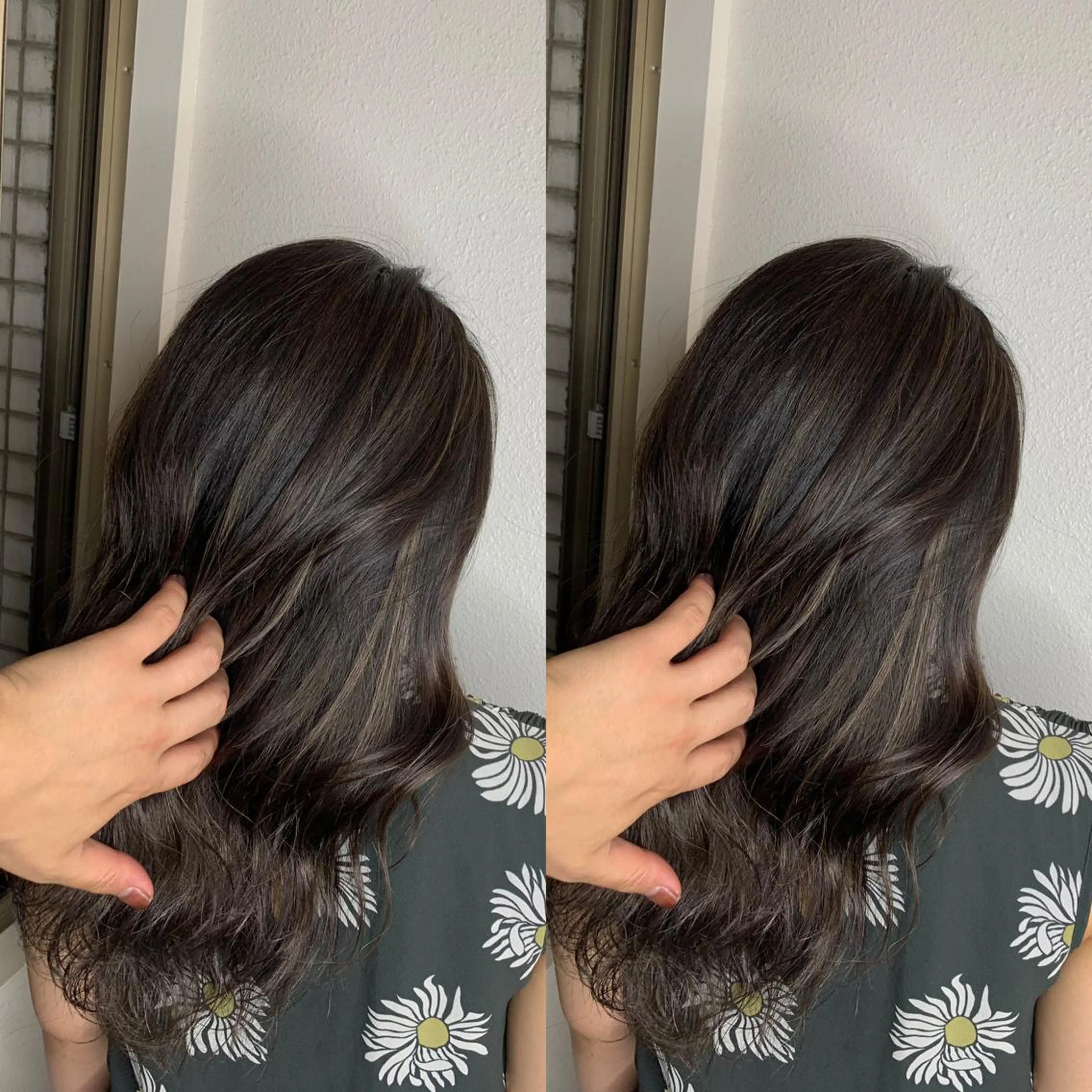 セミロング カラー デザインカラー ハイライトカラー ハイライト 似合わせカット ヘアカラー 似合わせ/ブリーチ カラー.岡田友仁のヘアスタイル