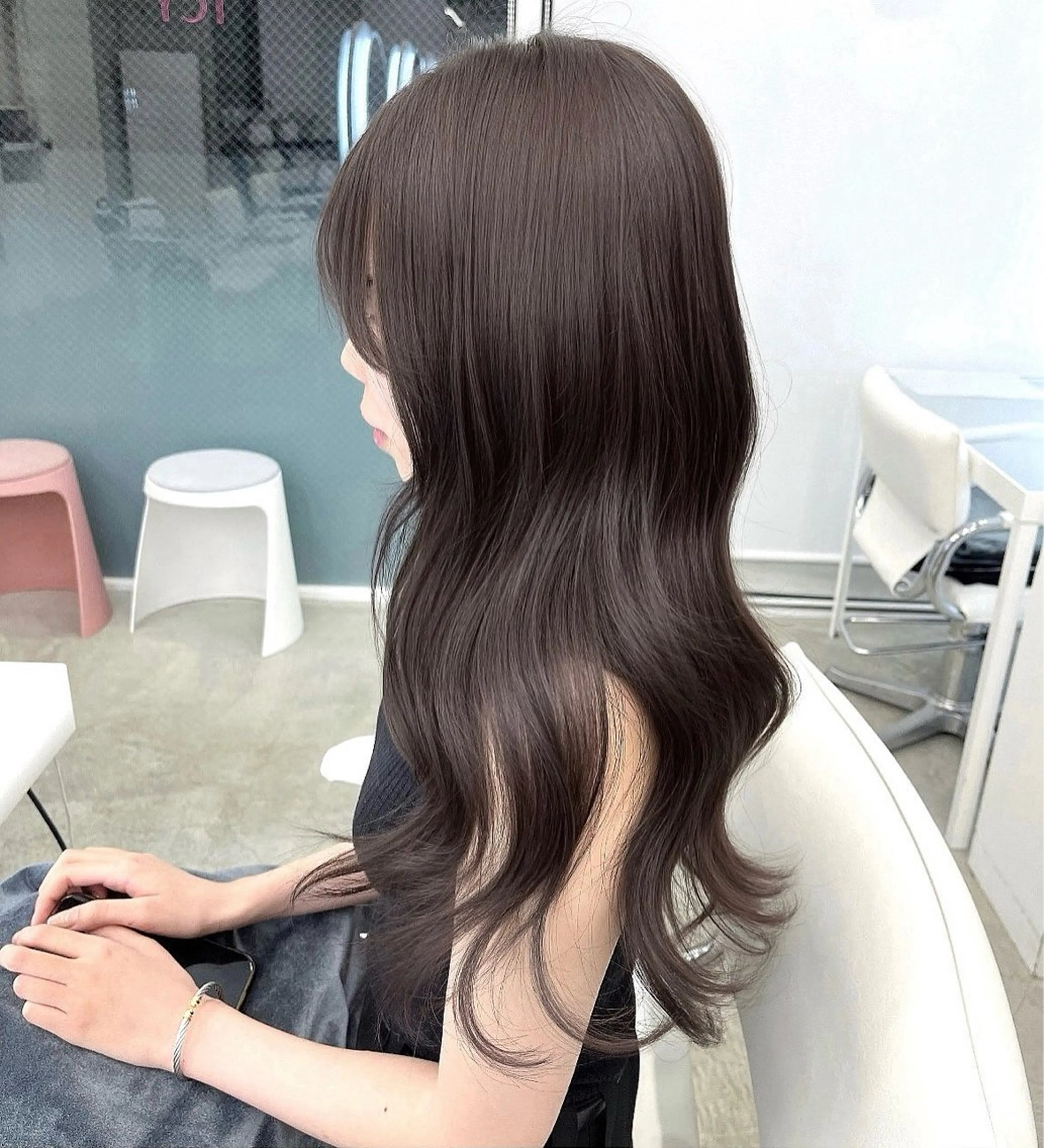 ロング カラー 透明感カラー グレージュ 艶カラー/レイヤー /Hime🤍のヘアスタイル