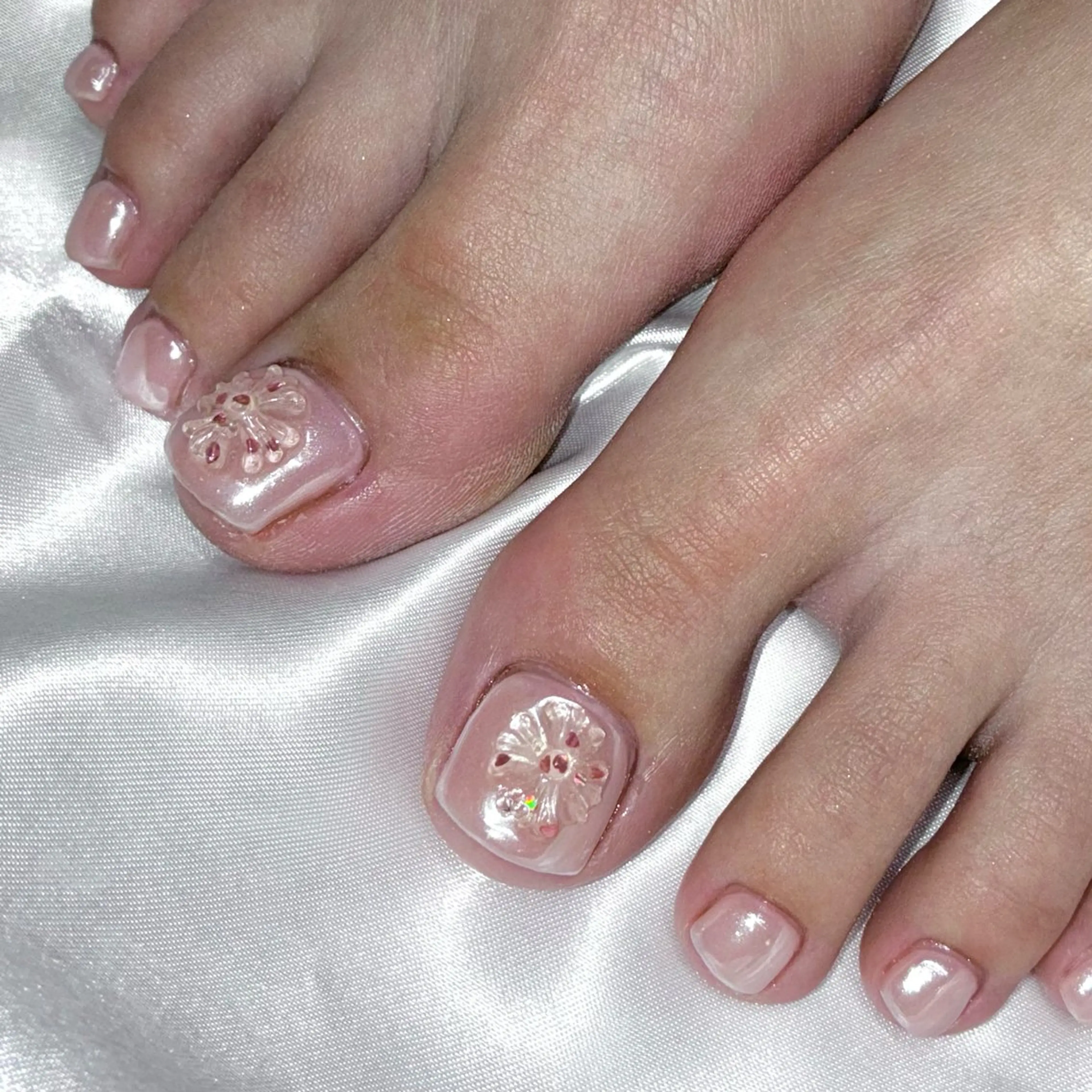 ネイル オーロラネイル フットネイル Nail ヌシん家 AKANEのネイルデザイン
