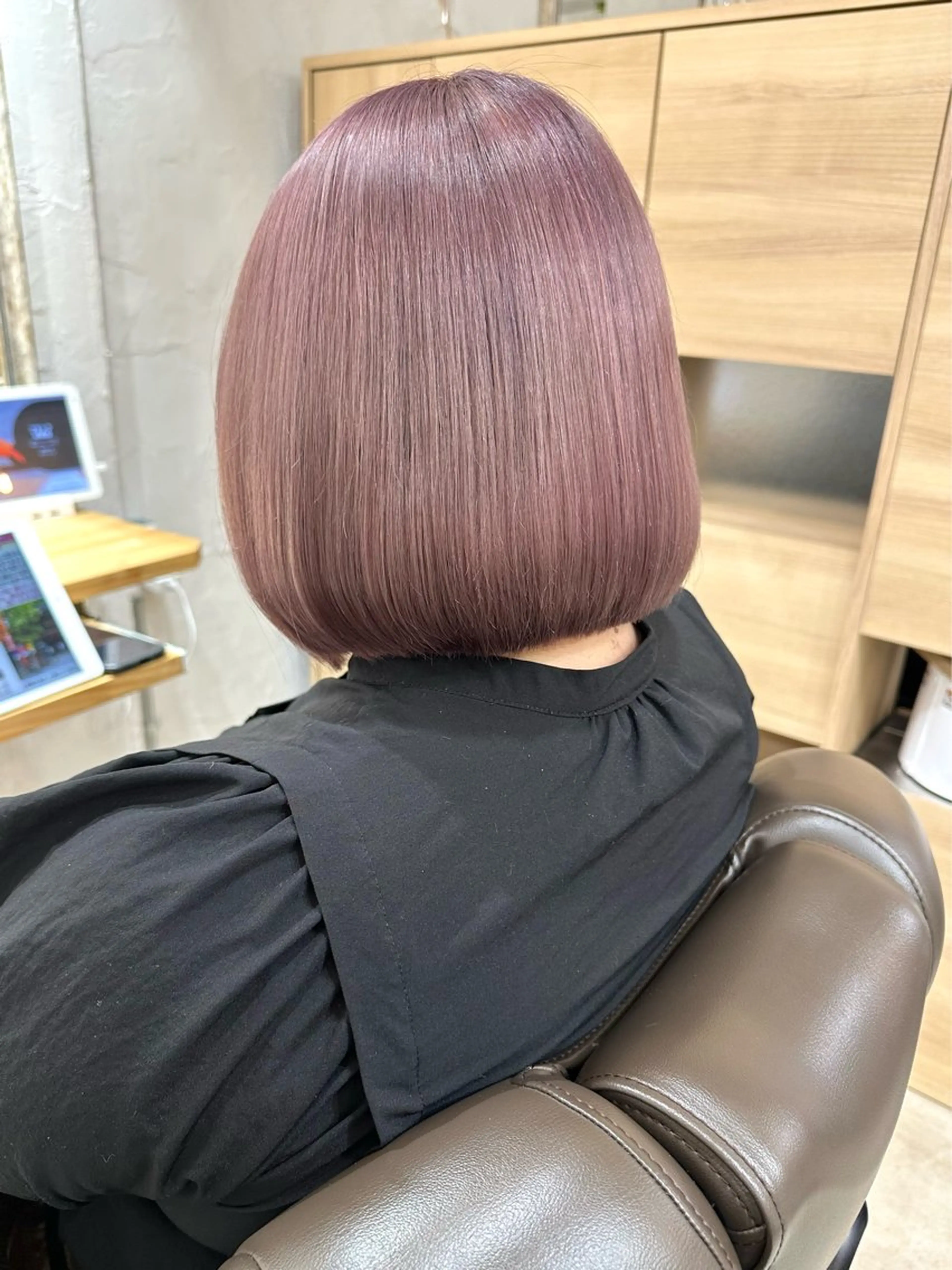 ショート カラー 切りっぱなしボブ 透明感カラー ボブ 髪質改善 トリートメント カット ヘアカラー トリートメント 銀座No.1髪質改善 縮毛矯正/本木のヘアスタイル
