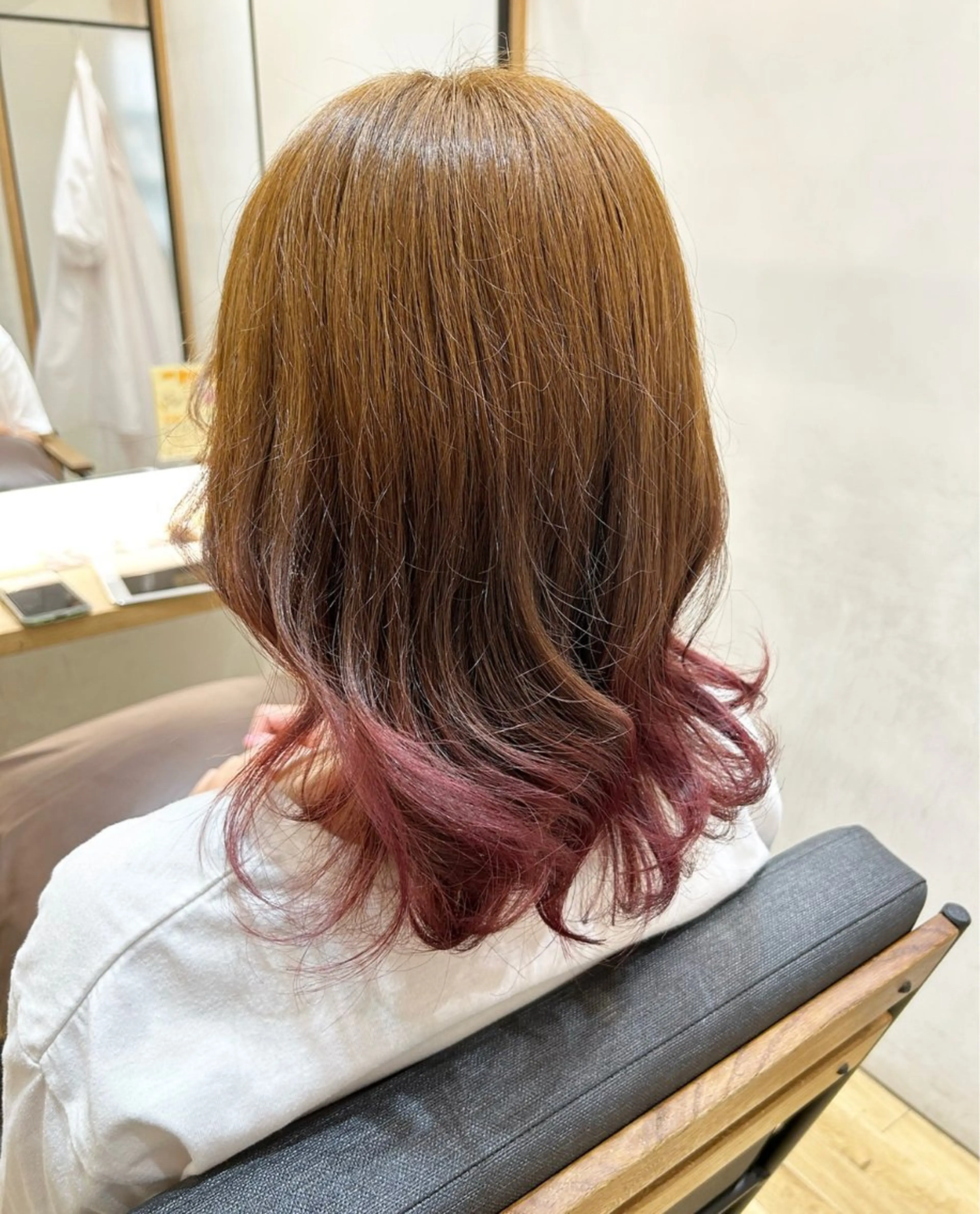ミディアム ヘアカラー ゆうき あすかのヘアスタイル