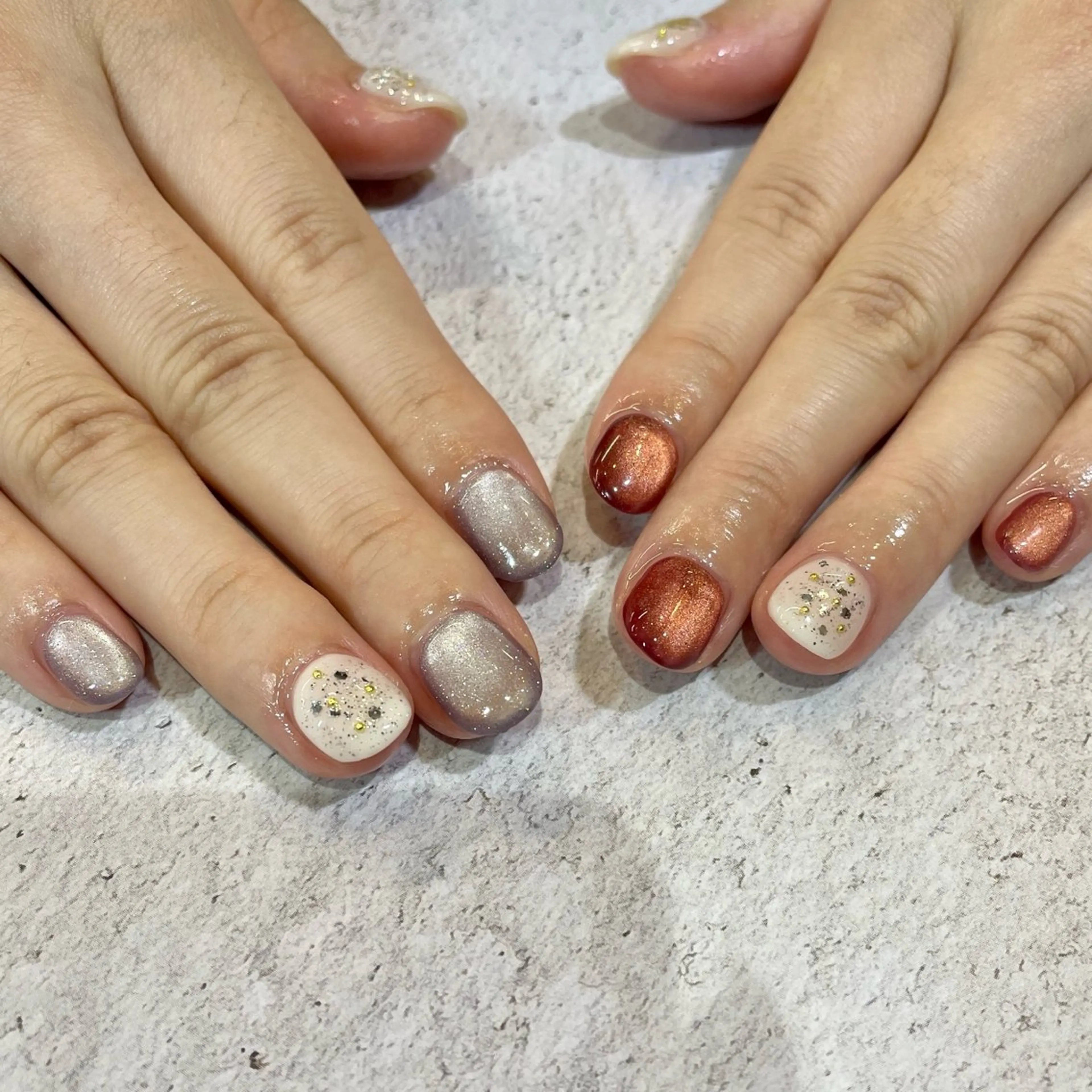 ネイル マグネットネイル 冬ネイル ハンドネイル LUNI所属・LUNI 久屋大通 ˚✧₊⁎/ yuriのネイルデザイン