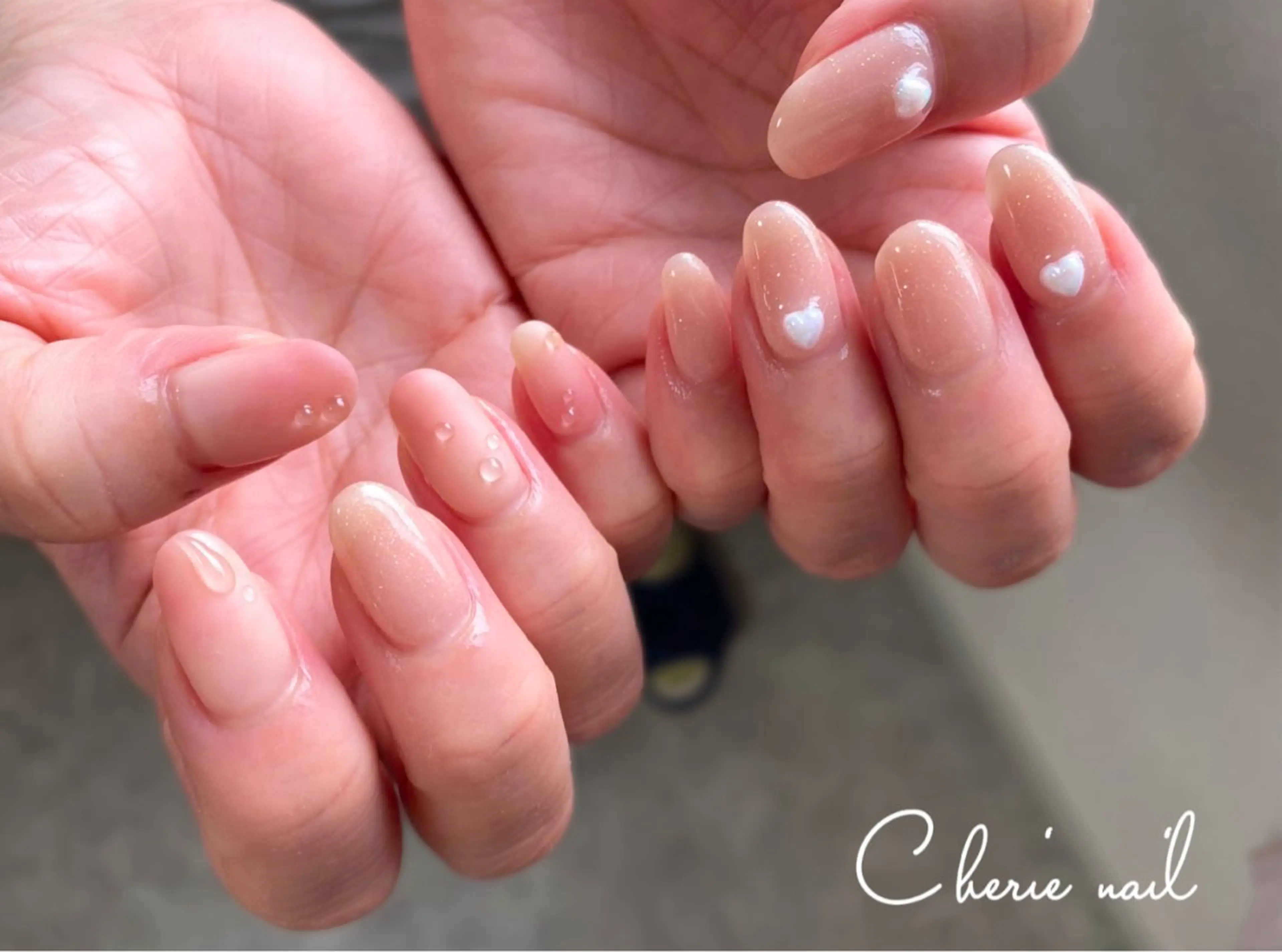 ネイル ジェルネイル ピンク ハンドネイル Cherienail yunaのネイルデザイン