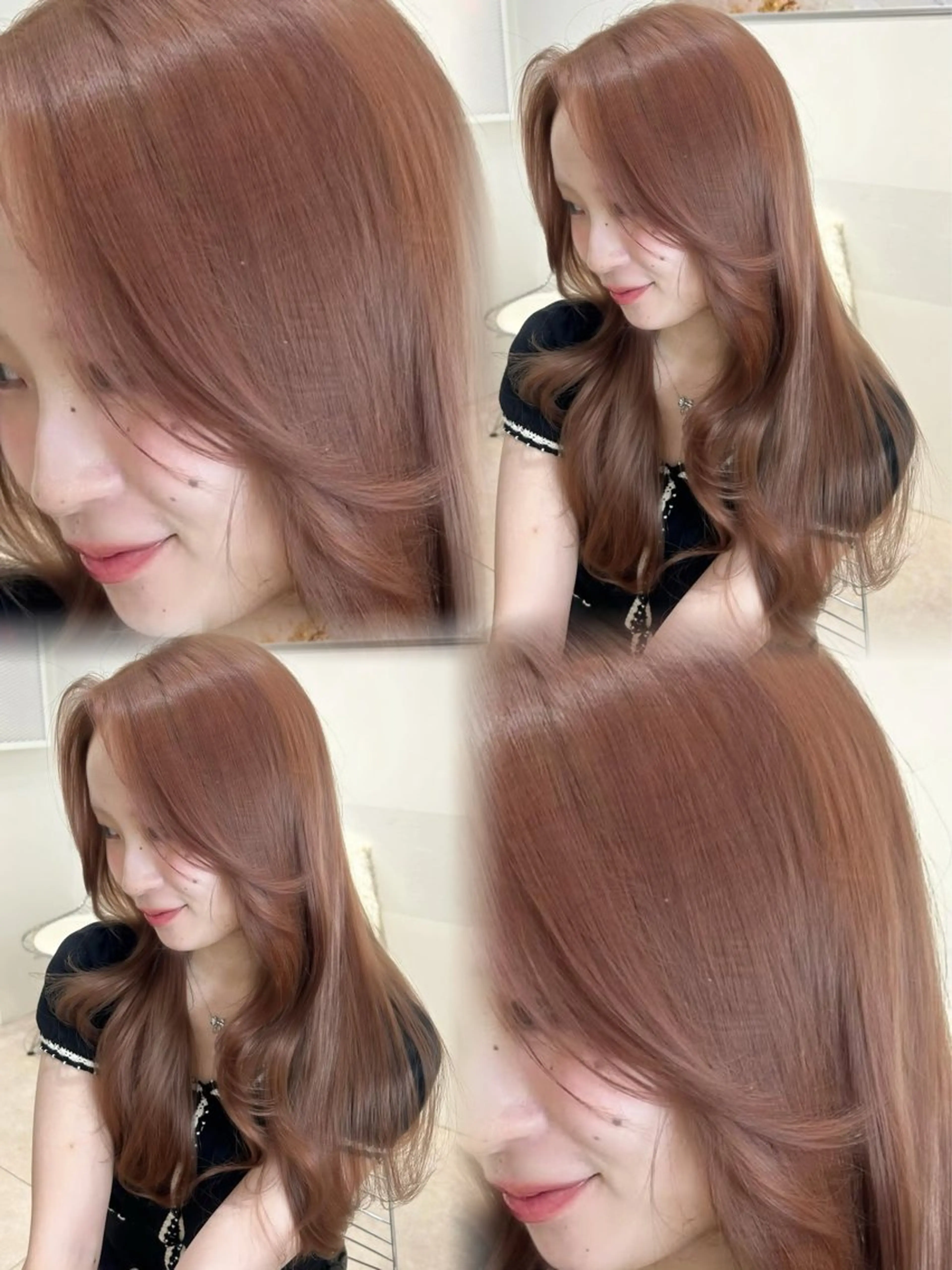 セミロング カラー 🫧ミルクティー ブリーチRIKU🫧のヘアスタイル