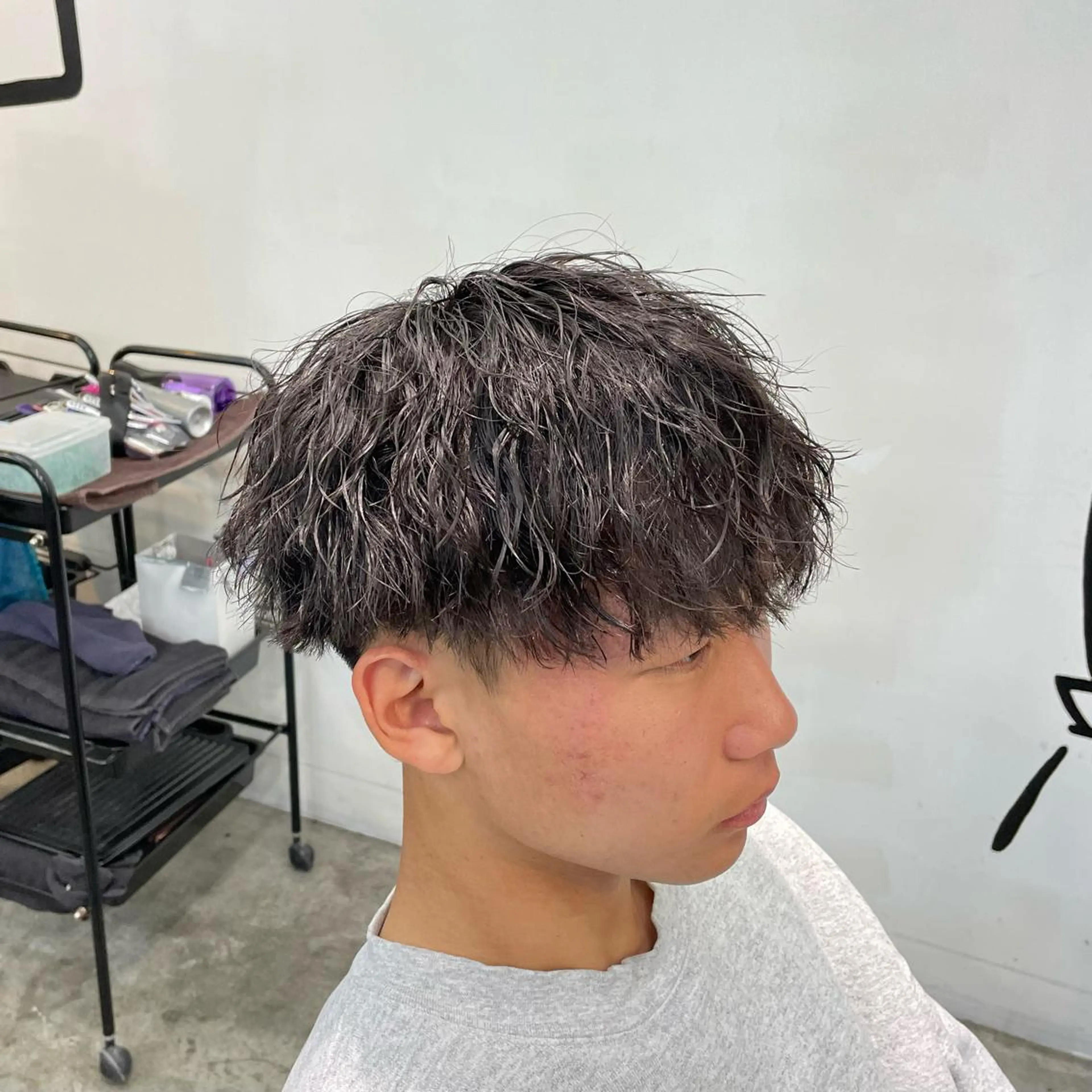 ショート パーマ メンズ カット パーマ メンズ特化美容師/ 藤戸 椋のヘアスタイル