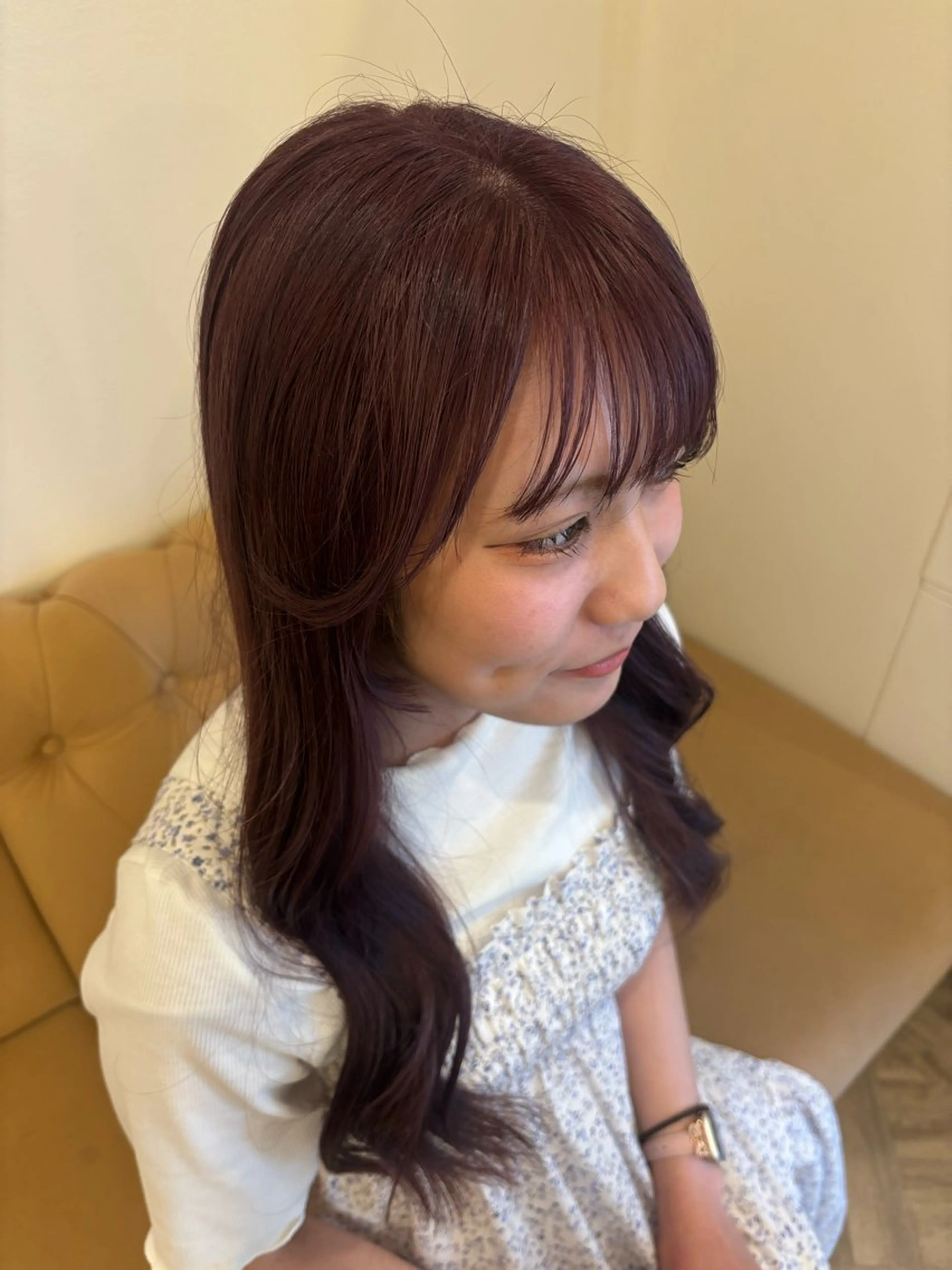 ロング カラー ヘアカラー トリートメント ミルクティ/ピンク/ レイヤー/yuriaのヘアスタイル