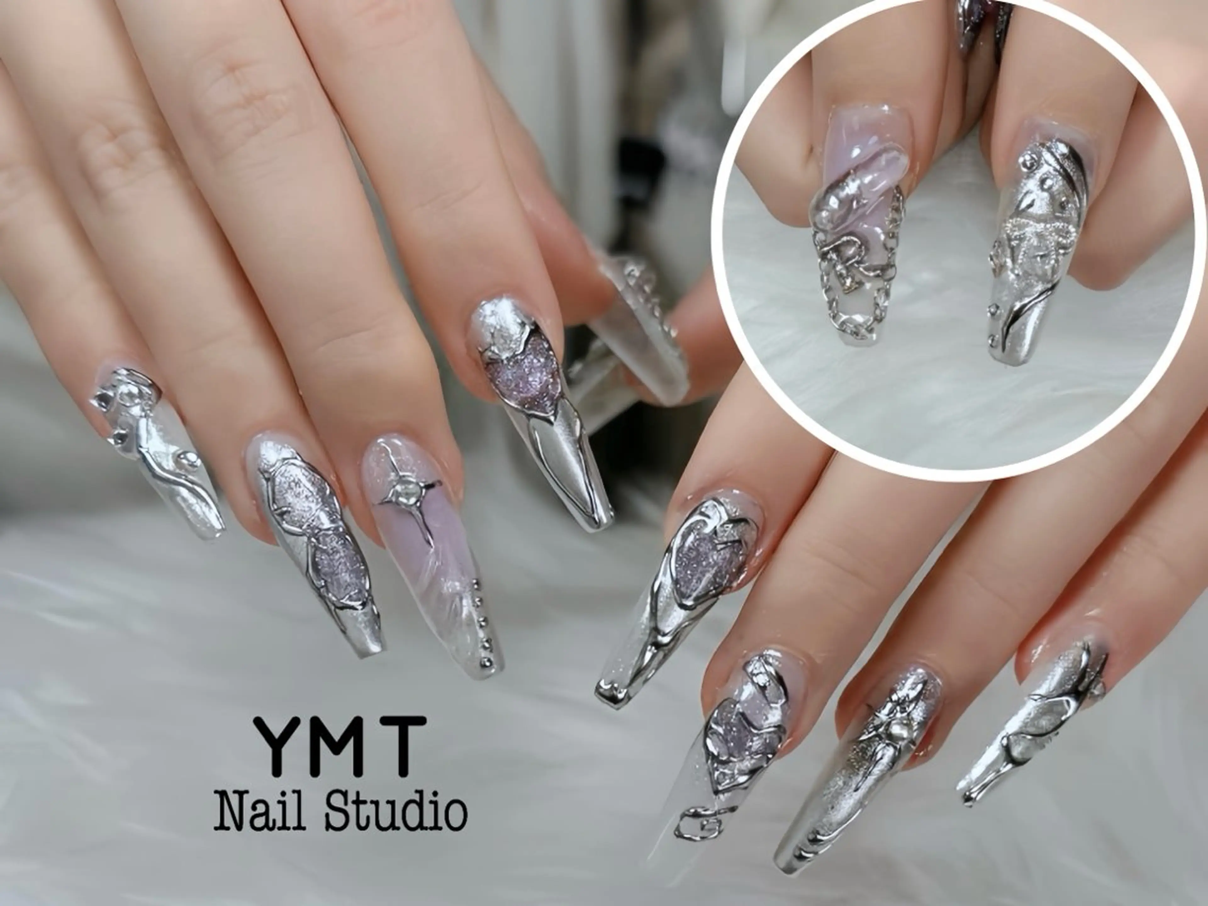ネイル 長さ出し フットネイル ジェルネイル 韓国ネイル マグネットネイル ハンドネイル YMT NailStudioのネイルデザイン