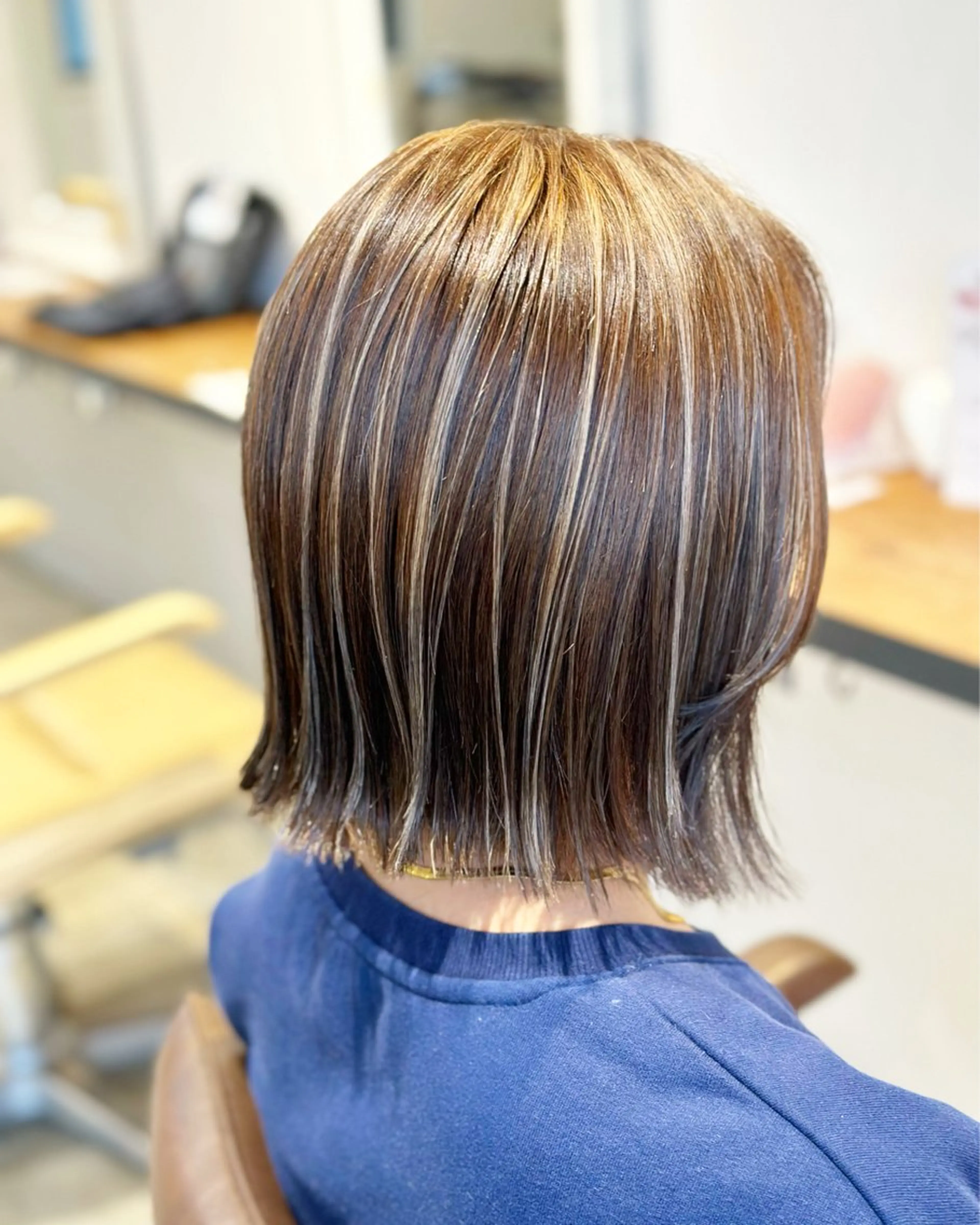 ミディアム カラー ハイライトカラー ボブ ハイライト 水戸/似合わせカット /Rukaのヘアスタイル