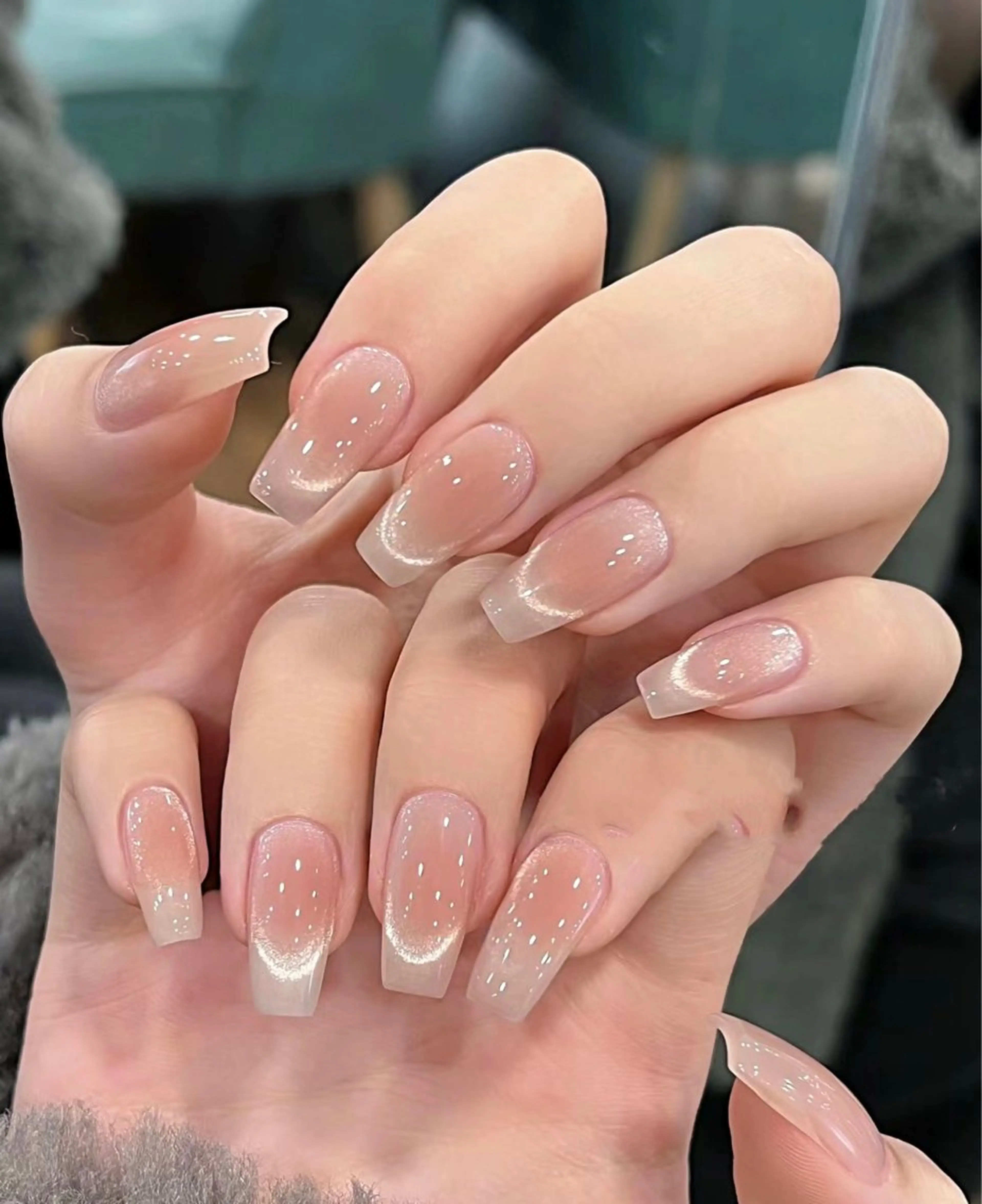 チップスカルプ💕ins 人気NO 1️⃣ワンホンネイル肌馴染みピンク➕マグネットフレンチの写真