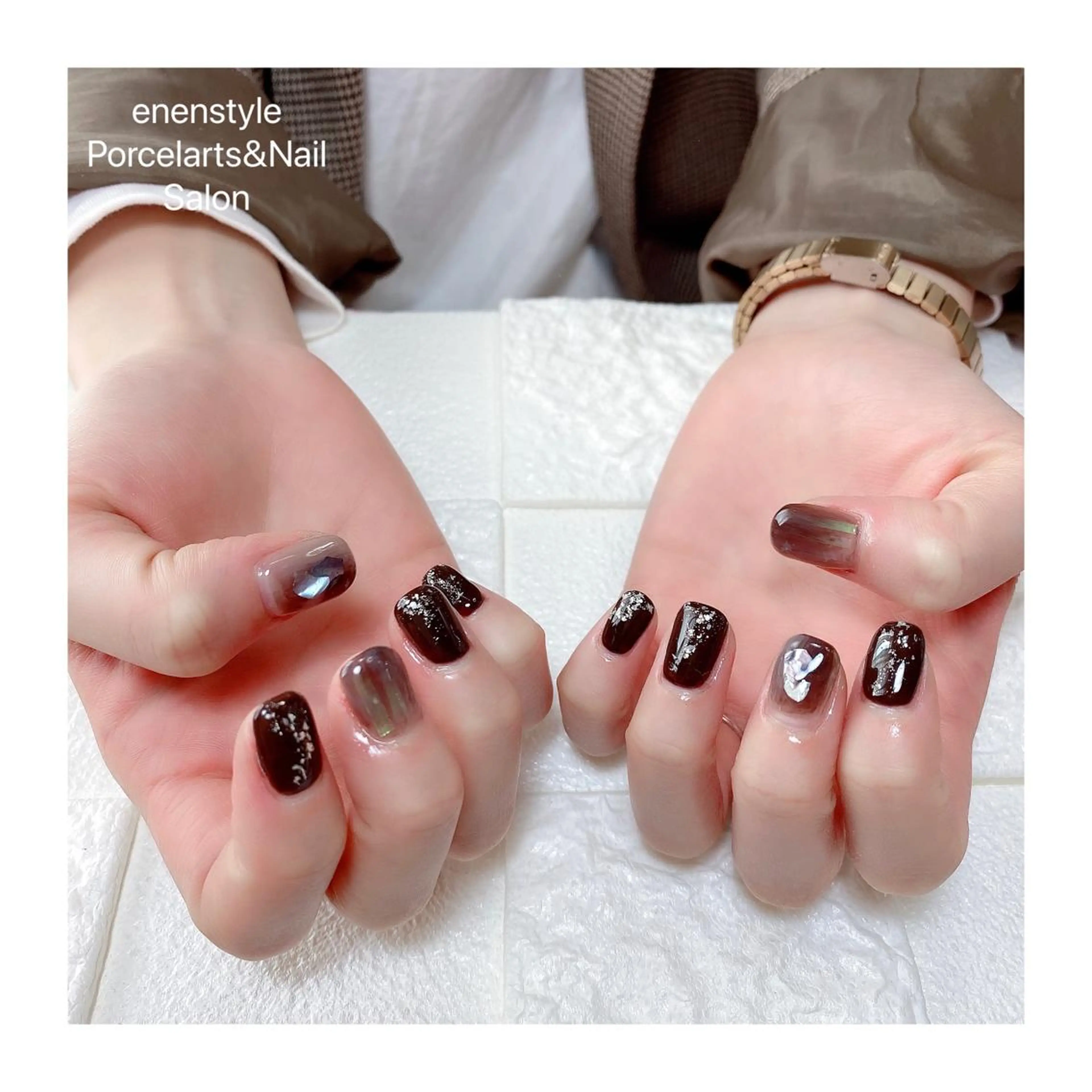 ショート ネイル ハンドネイル 👑enen style👑のネイルデザイン