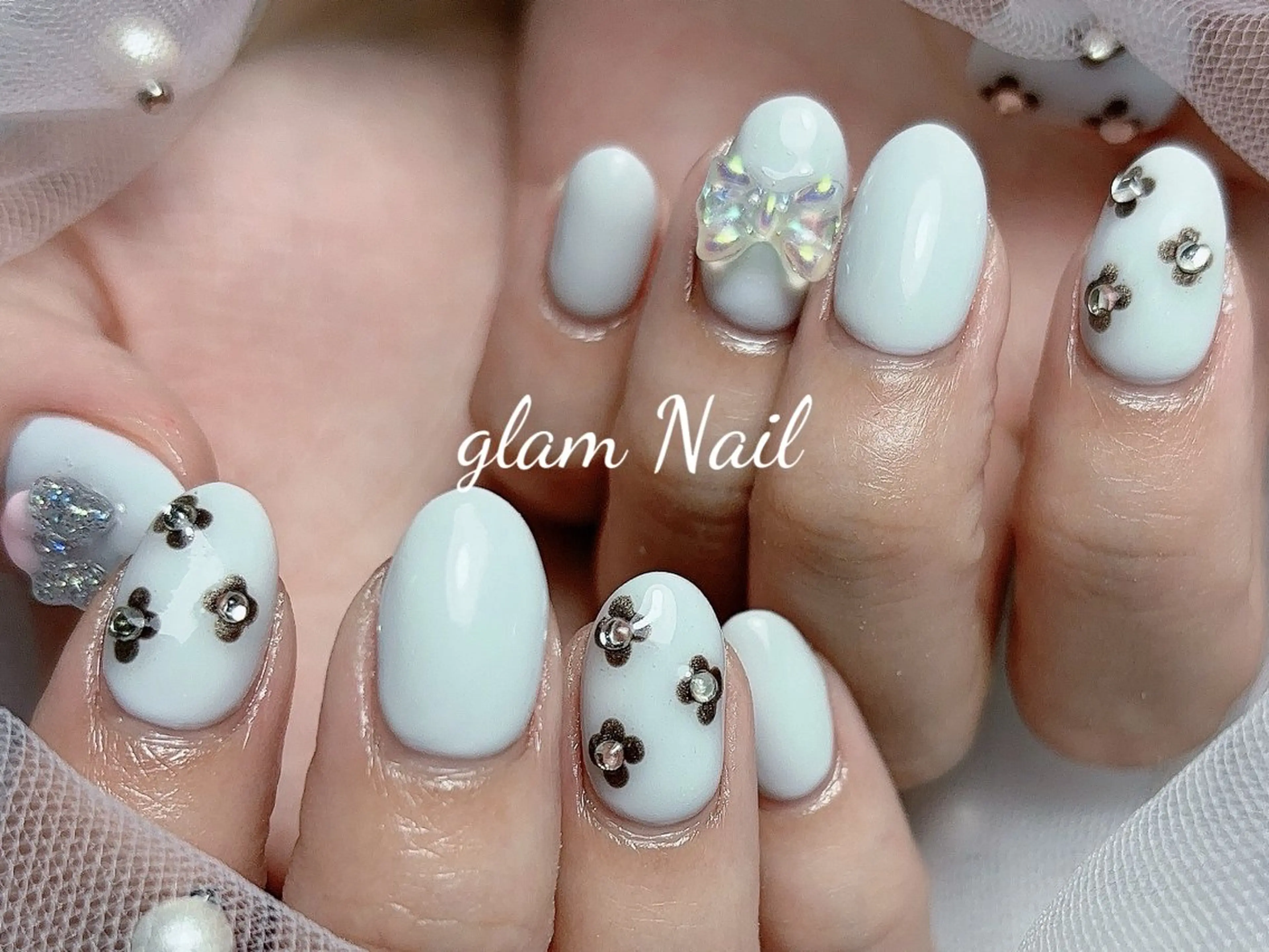 ネイル エツメ💅 長さだし🎀デザインのネイルデザイン