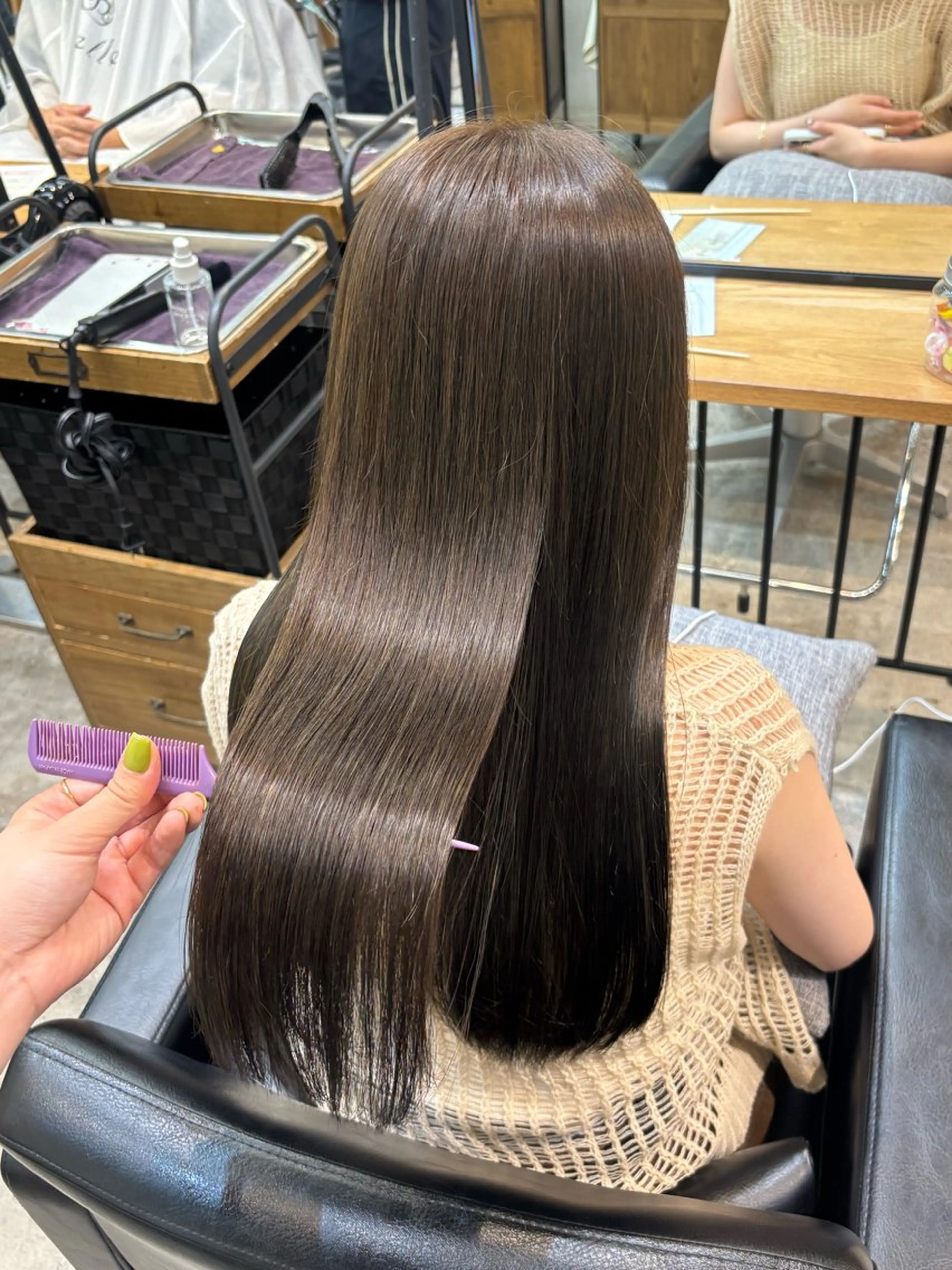 ロング カラー グレージュ オリーブグレージュ オリーブグレー ヘアカラー トリートメント 🐰メンズカット 募集中/ゆな🐰のヘアスタイル