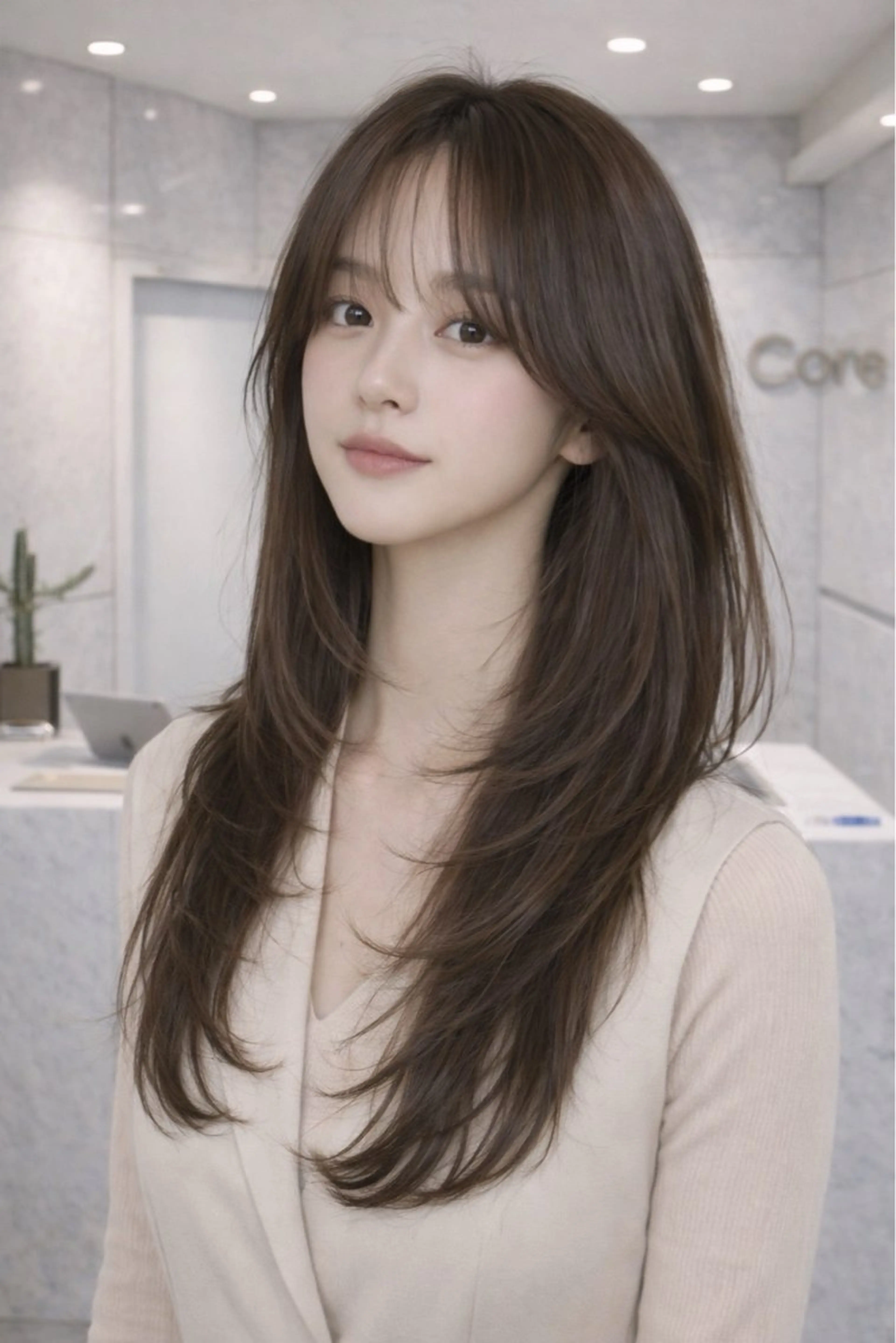 ロング ヘアカラー トリートメント Maya /カラーモデルのヘアスタイル