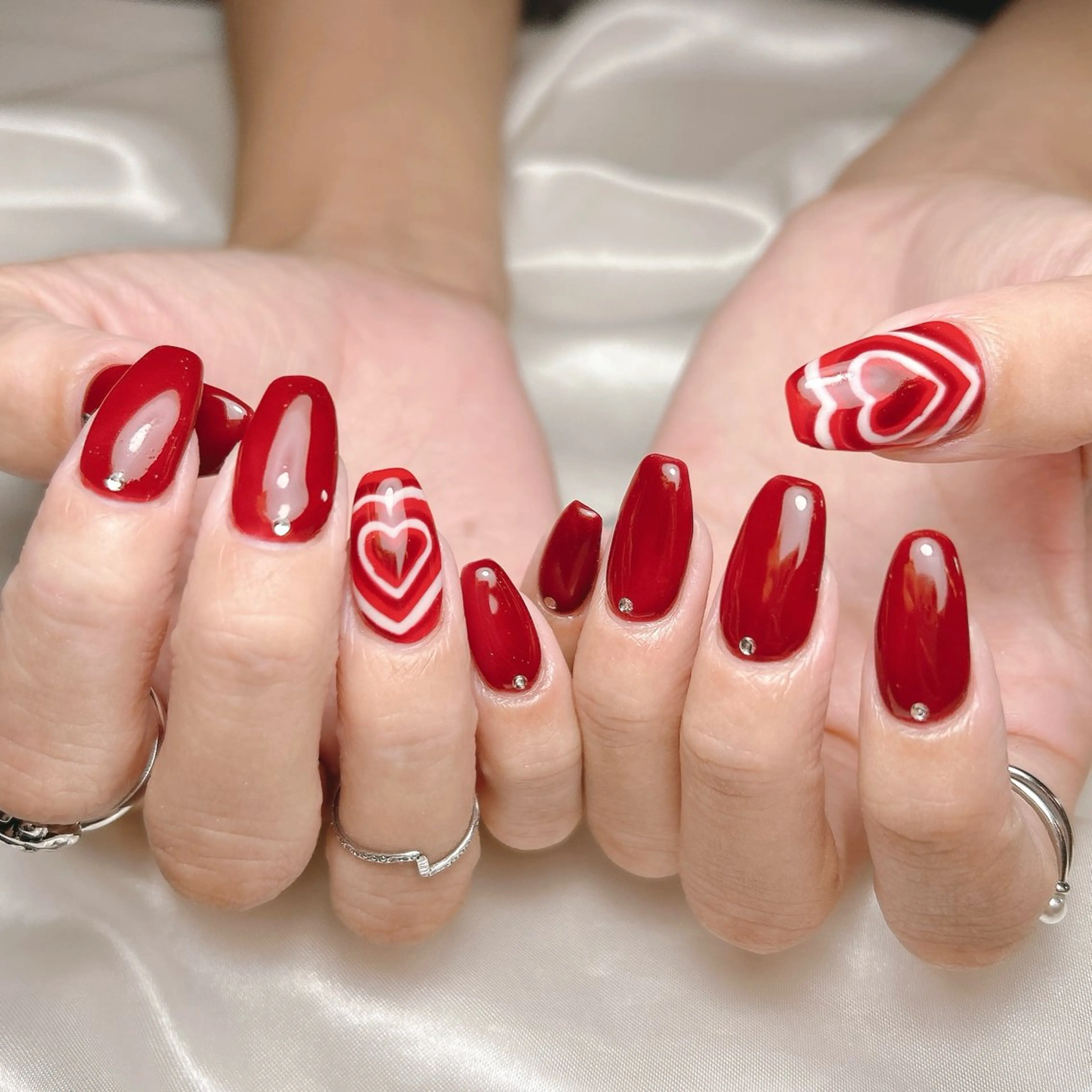 ネイル ハート ハンドネイル junna 金山.東別院.上前津のネイルデザイン