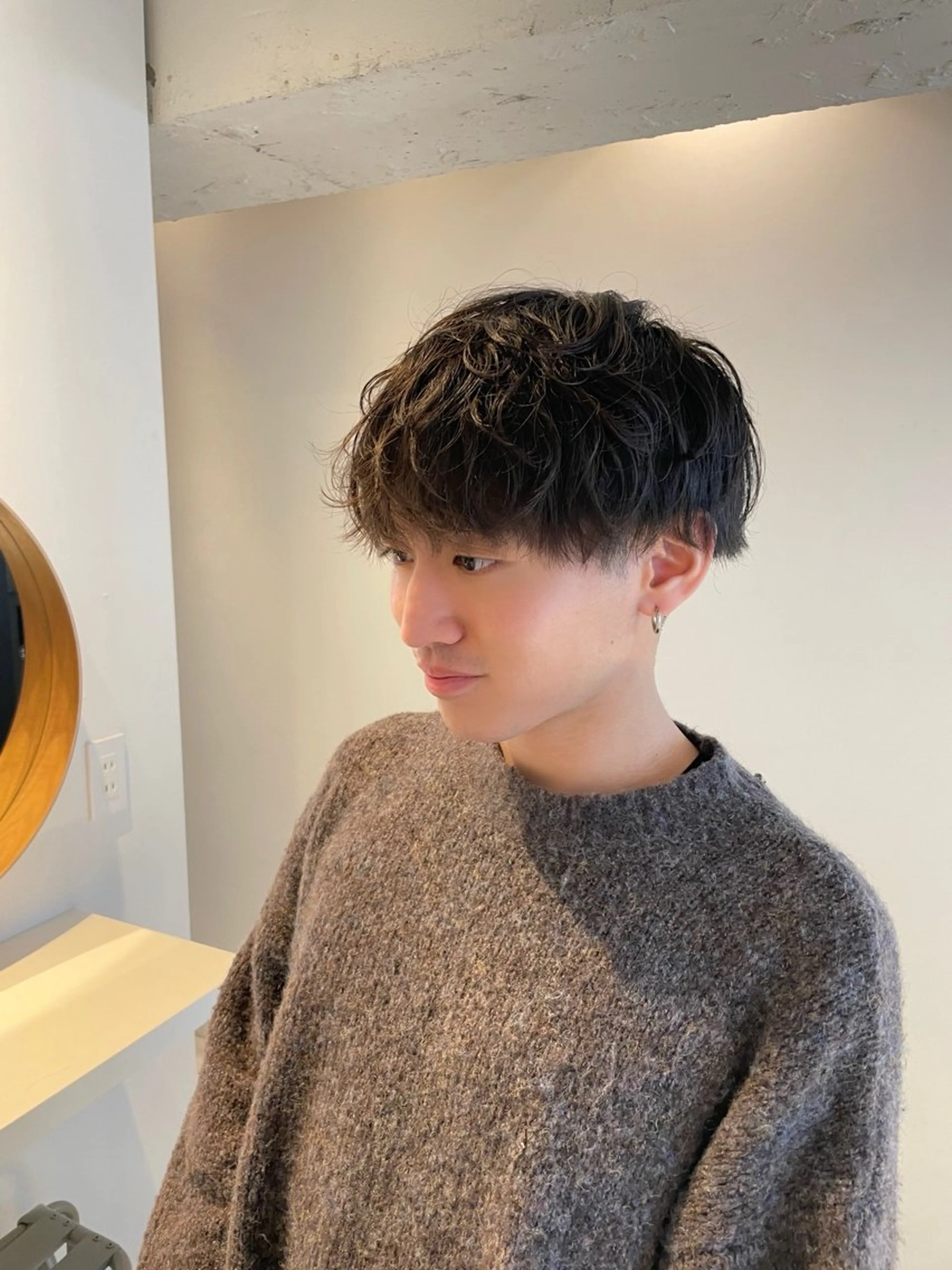 パーマ メンズ マッシュ カット パーマ メンズ特化⚜️ 藤原あずさのヘアスタイル