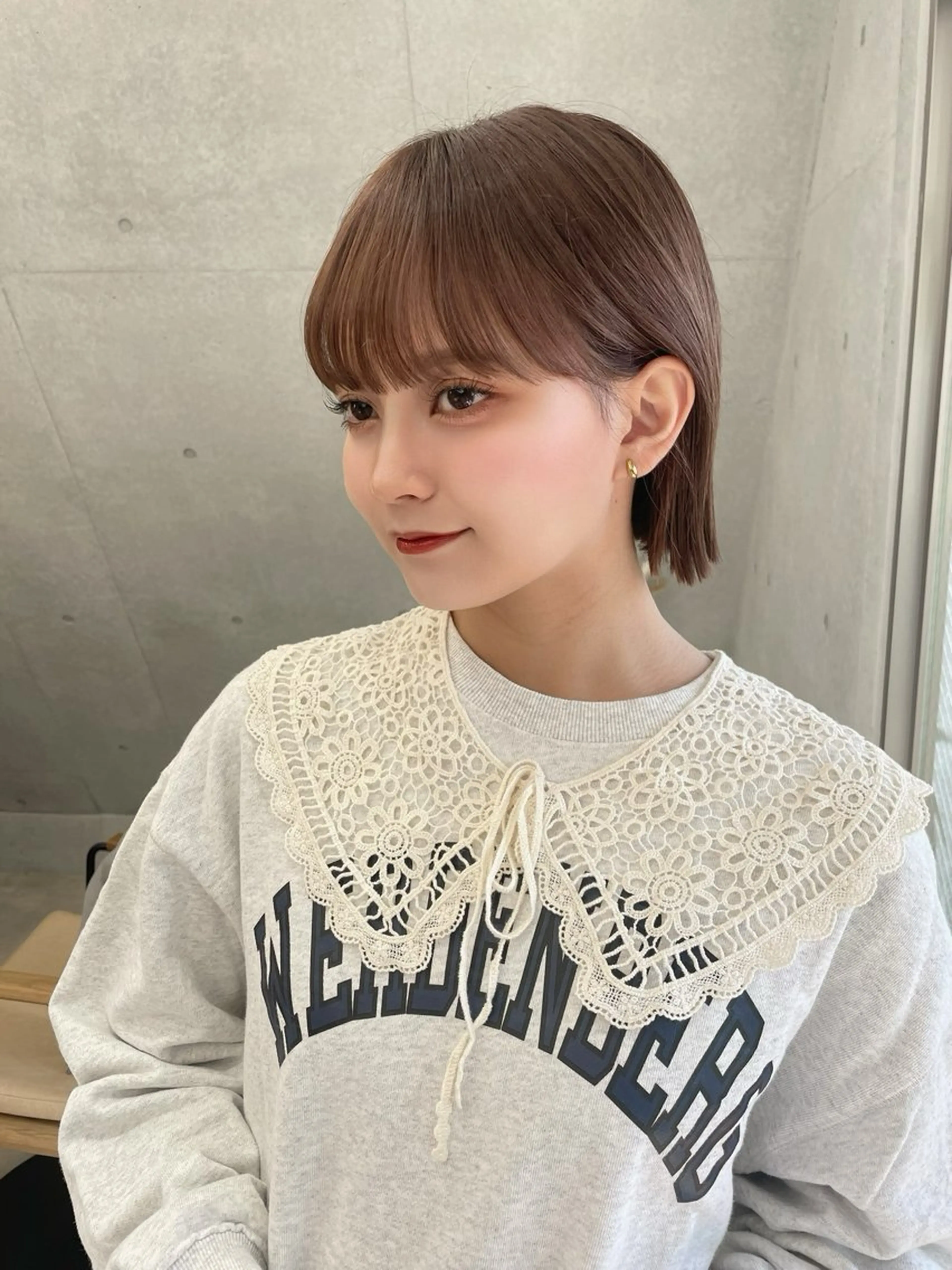 ショート カラー ボブ/地毛風縮毛矯正 茉青🤍新宿代々木のヘアスタイル