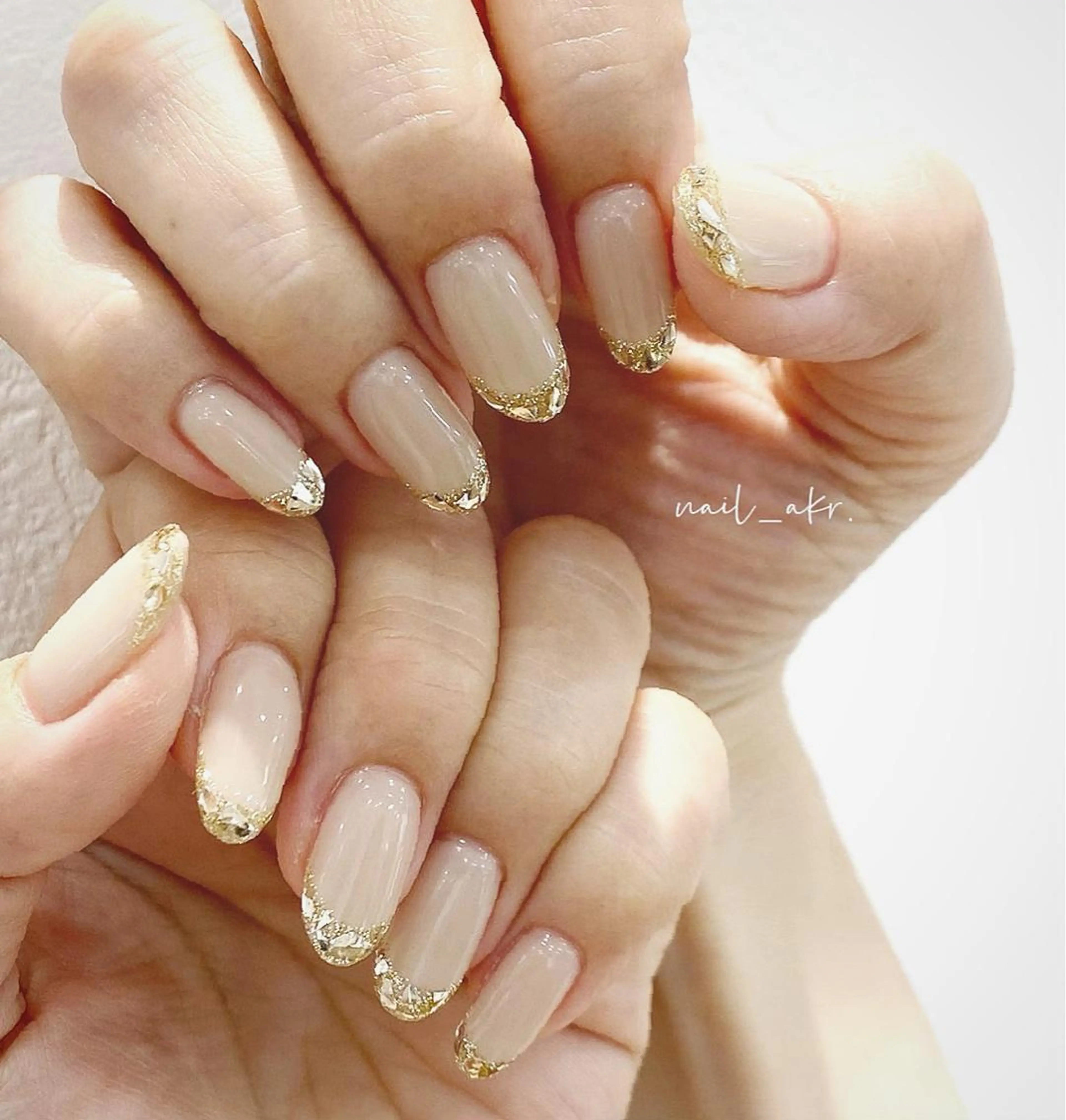 ネイル フレンチネイル ガラスフレンチ nailAVANCE akariのネイルデザイン