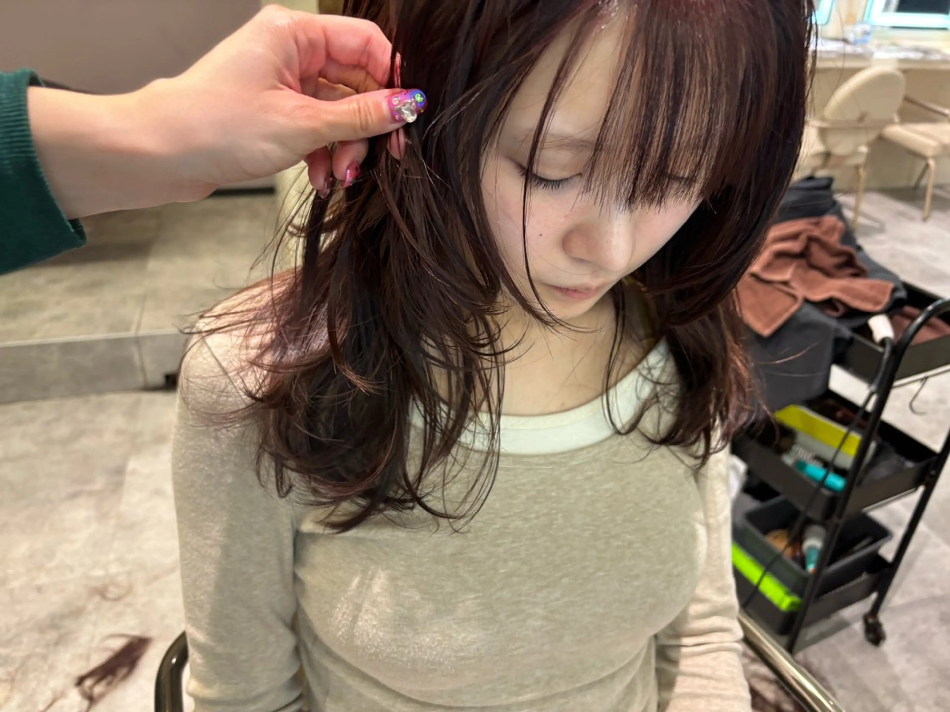 セミロング カラー ヘアアレンジ カット ヘアカラー トリートメント 💟Opus/ Mizuki🐕💟のヘアスタイル