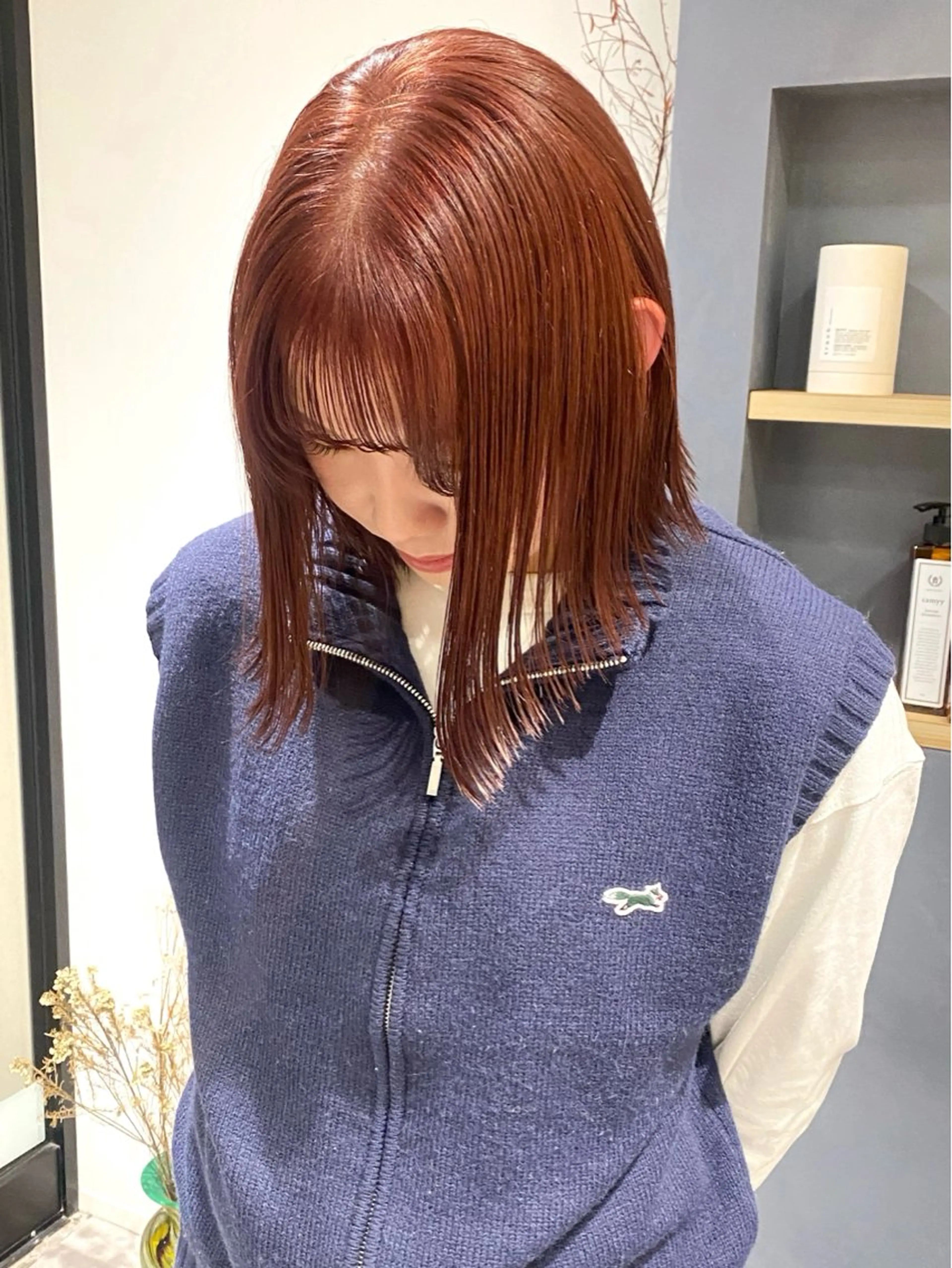 🐏💭minimo限定🐏💭ブリーチなしダブルカラー+高保湿トリートメント🤎【ボブ/顔周り/韓国/下北沢】の写真