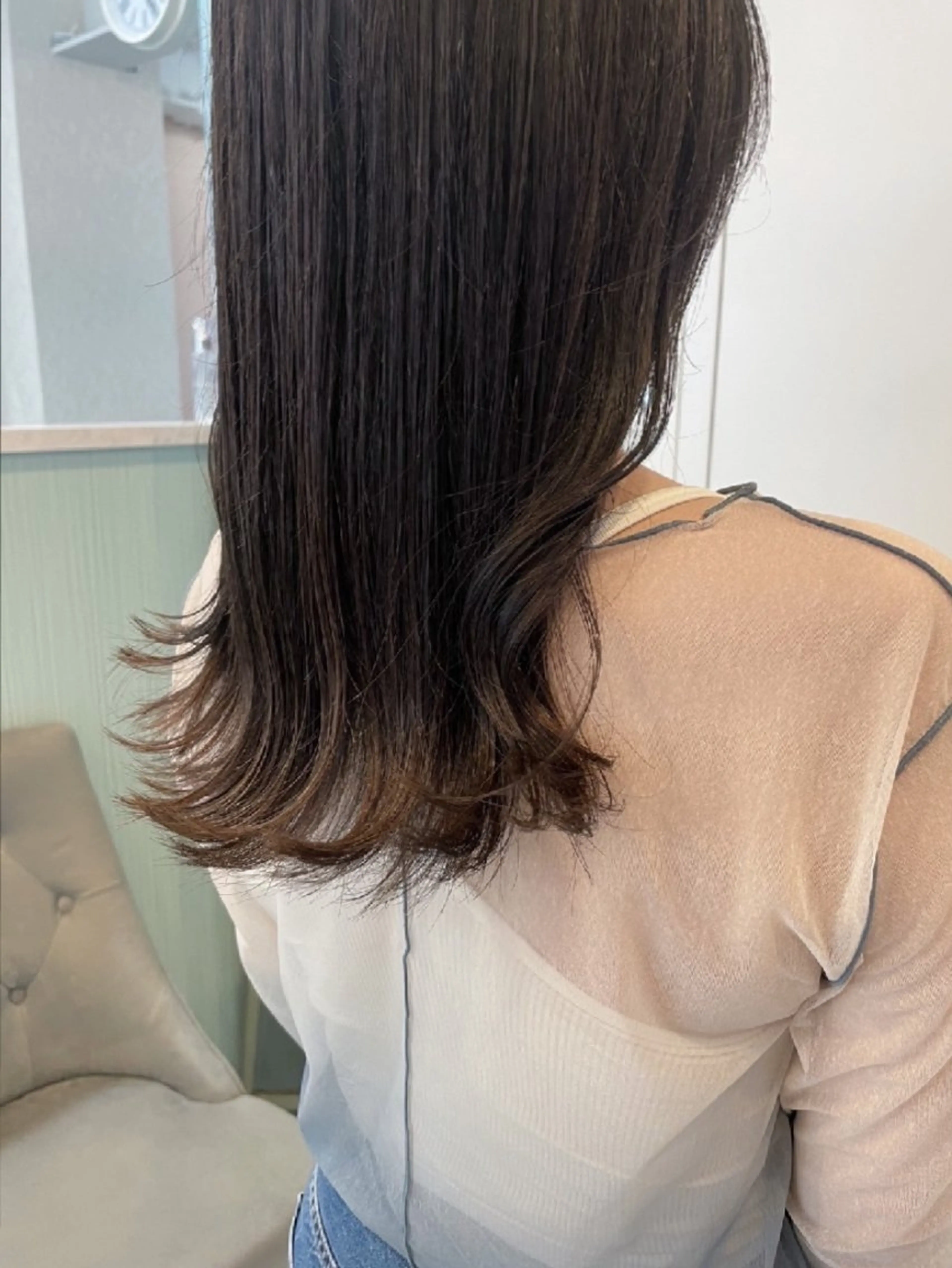 セミロング カラー 暗髪艶カラー/ 髪質改善TR/maiのヘアスタイル