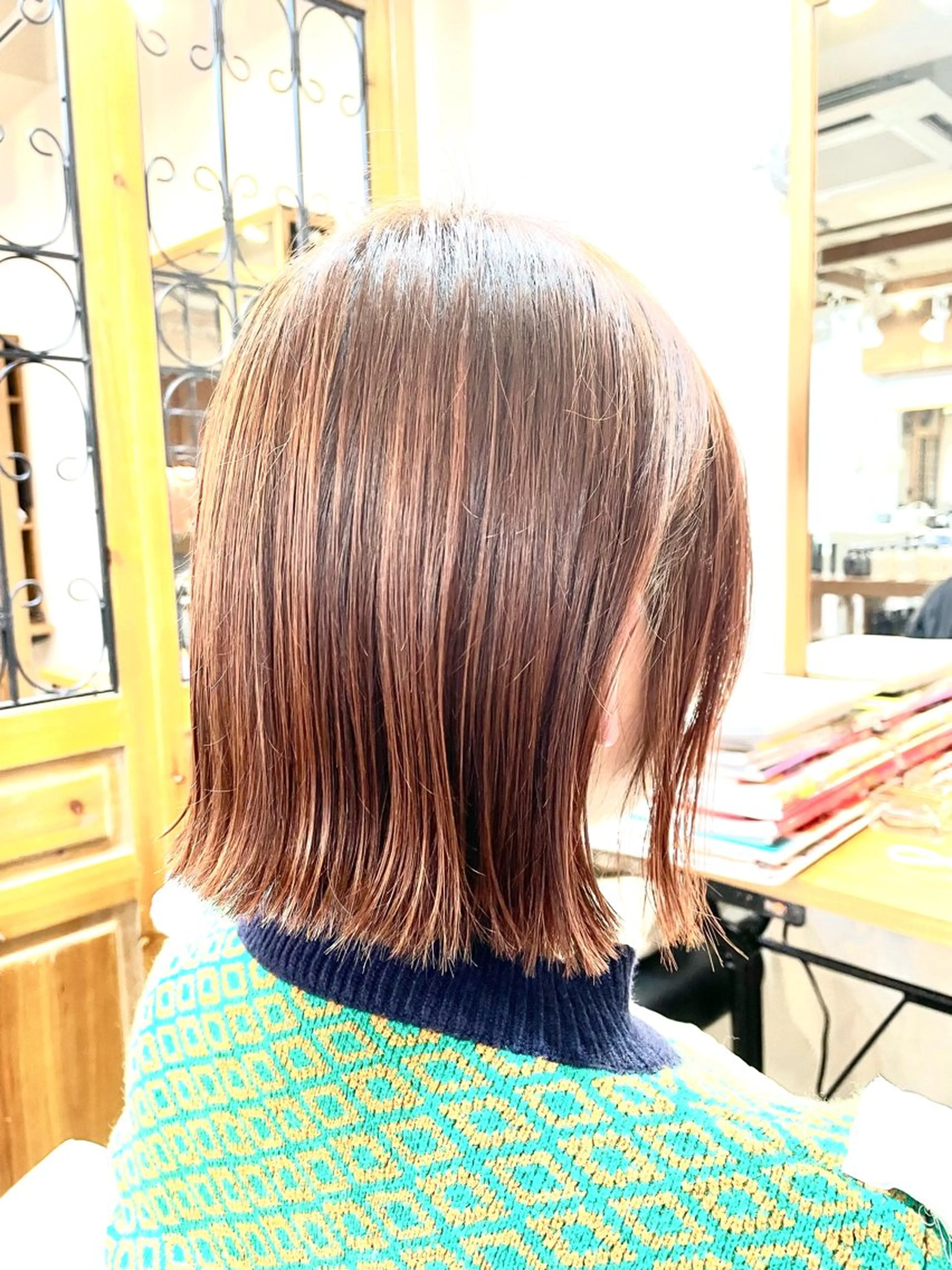 ミディアム 切りっぱなしボブ ボブ 山木 裕子のヘアスタイル