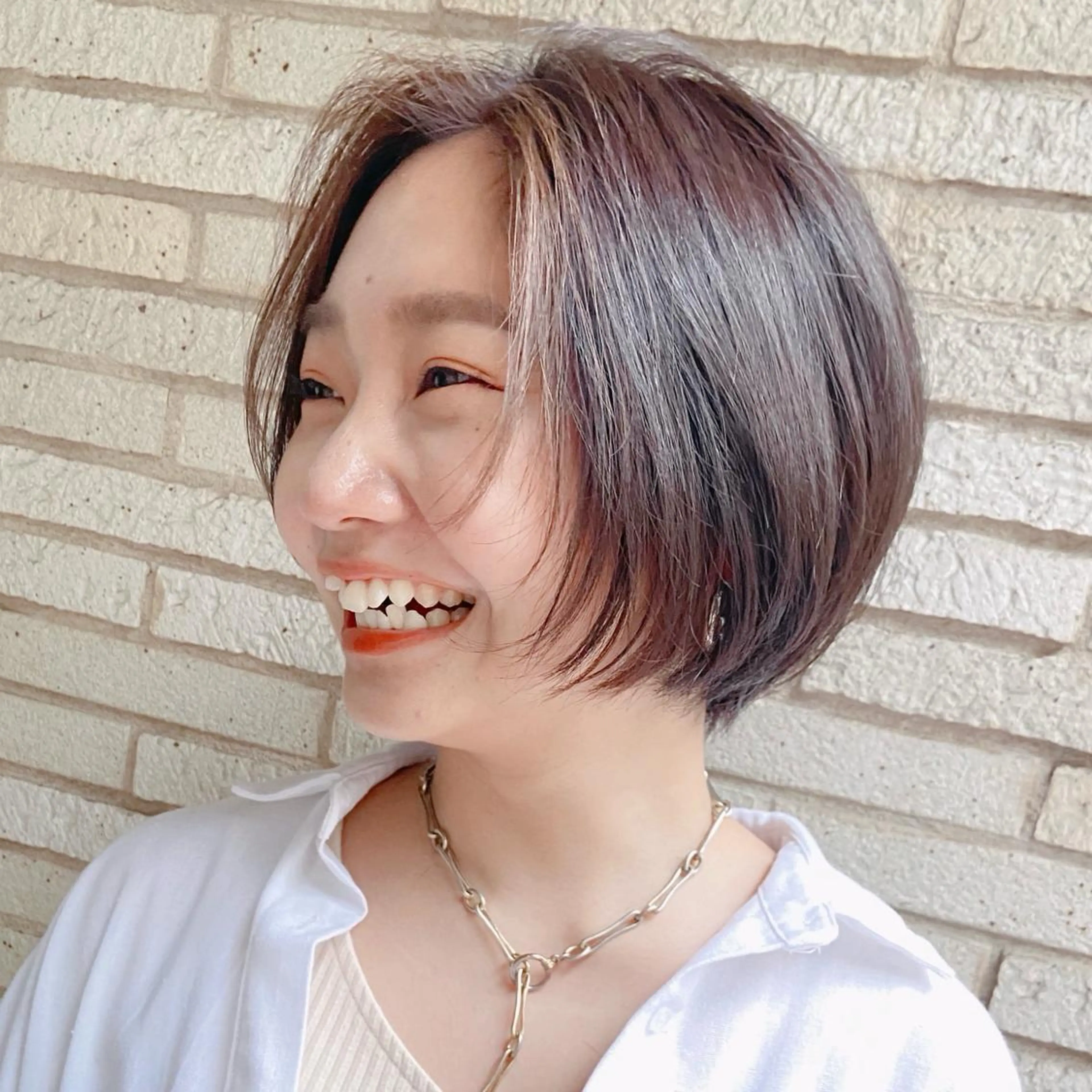 ショート カラー コテ巻き風パーマ★ はるさんのヘアスタイル