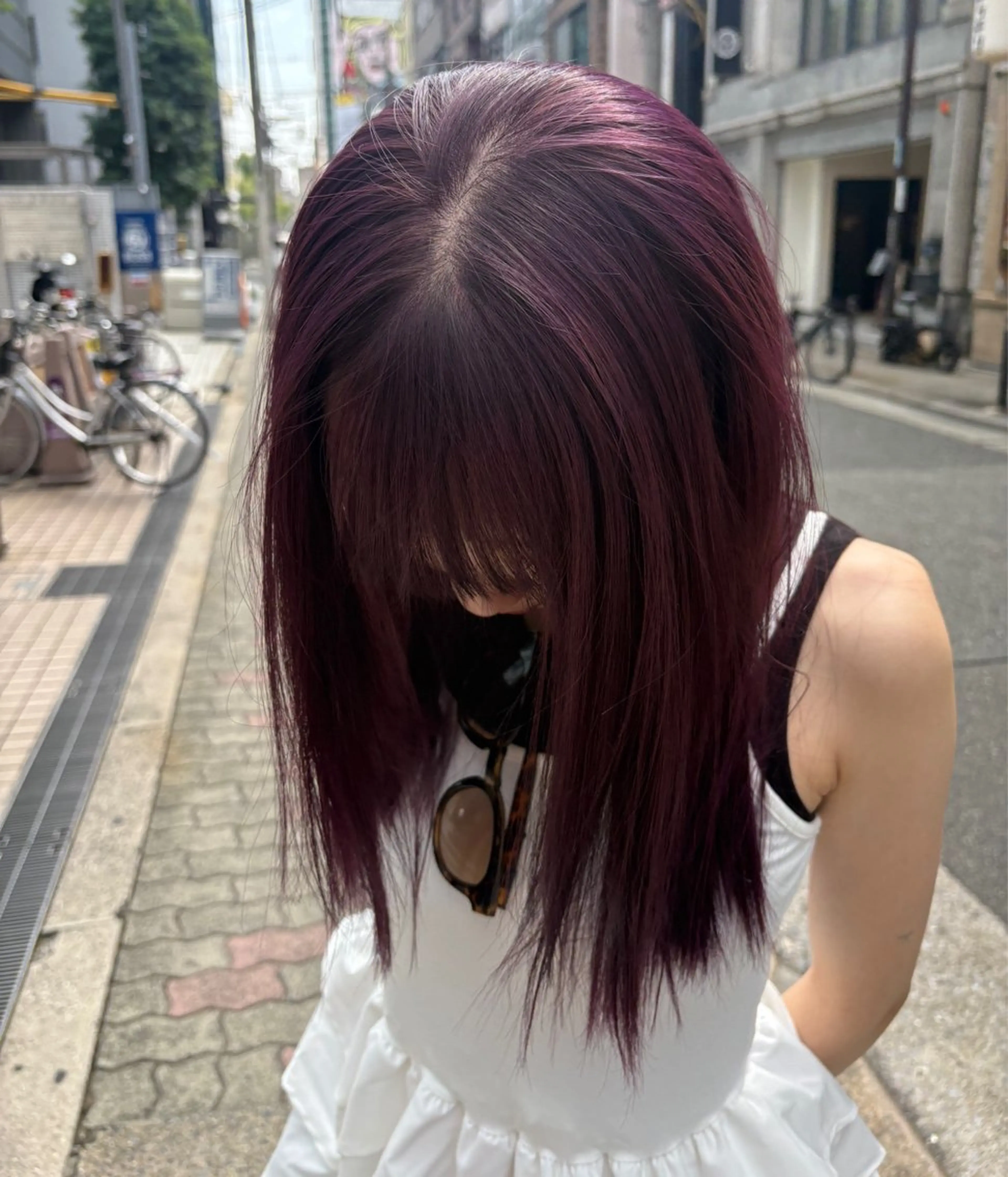 セミロング カラー 野口 和真のヘアスタイル