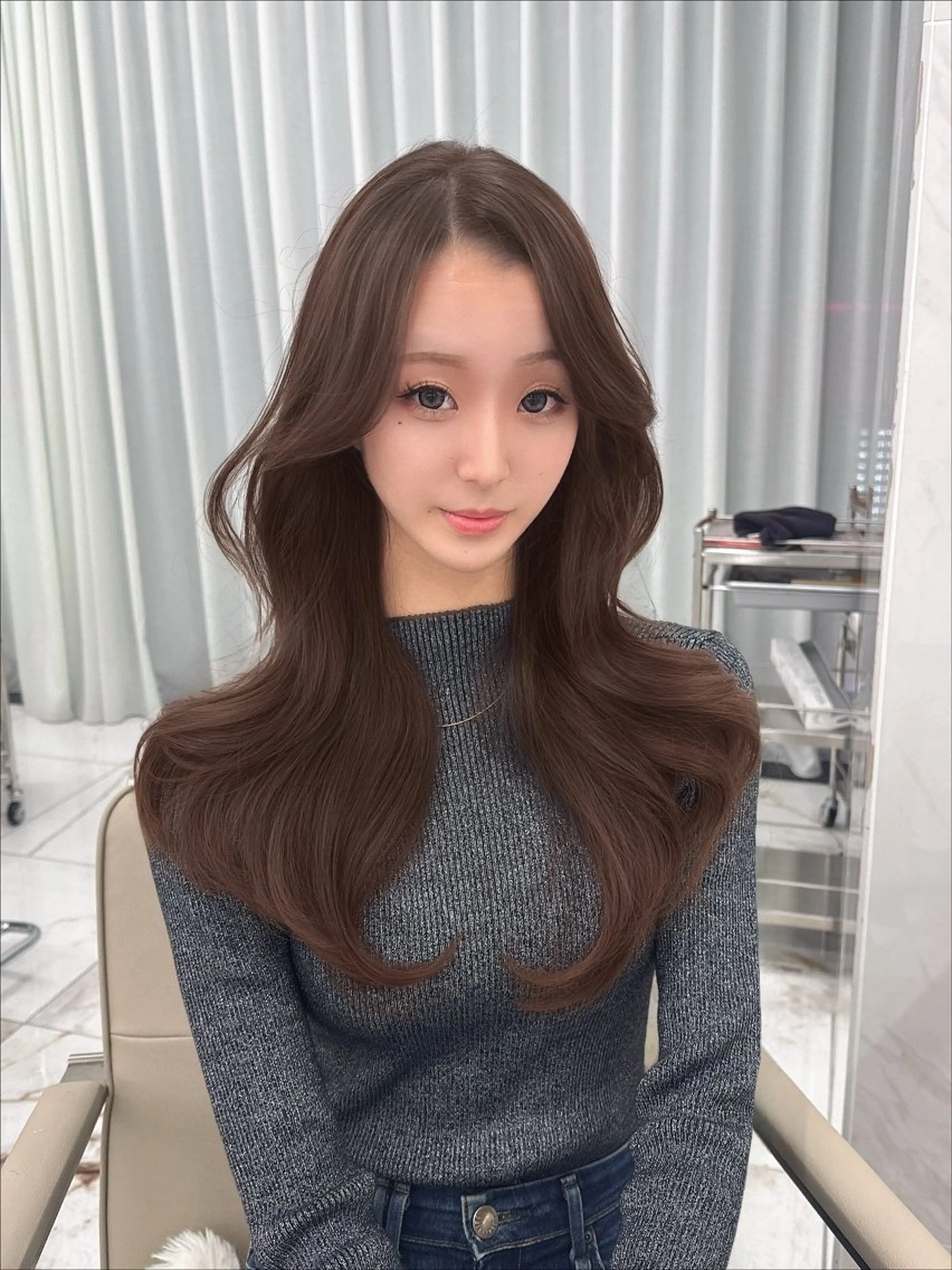 ロング のり🐼顔まわり/ 韓国/レイヤーカットのヘアスタイル