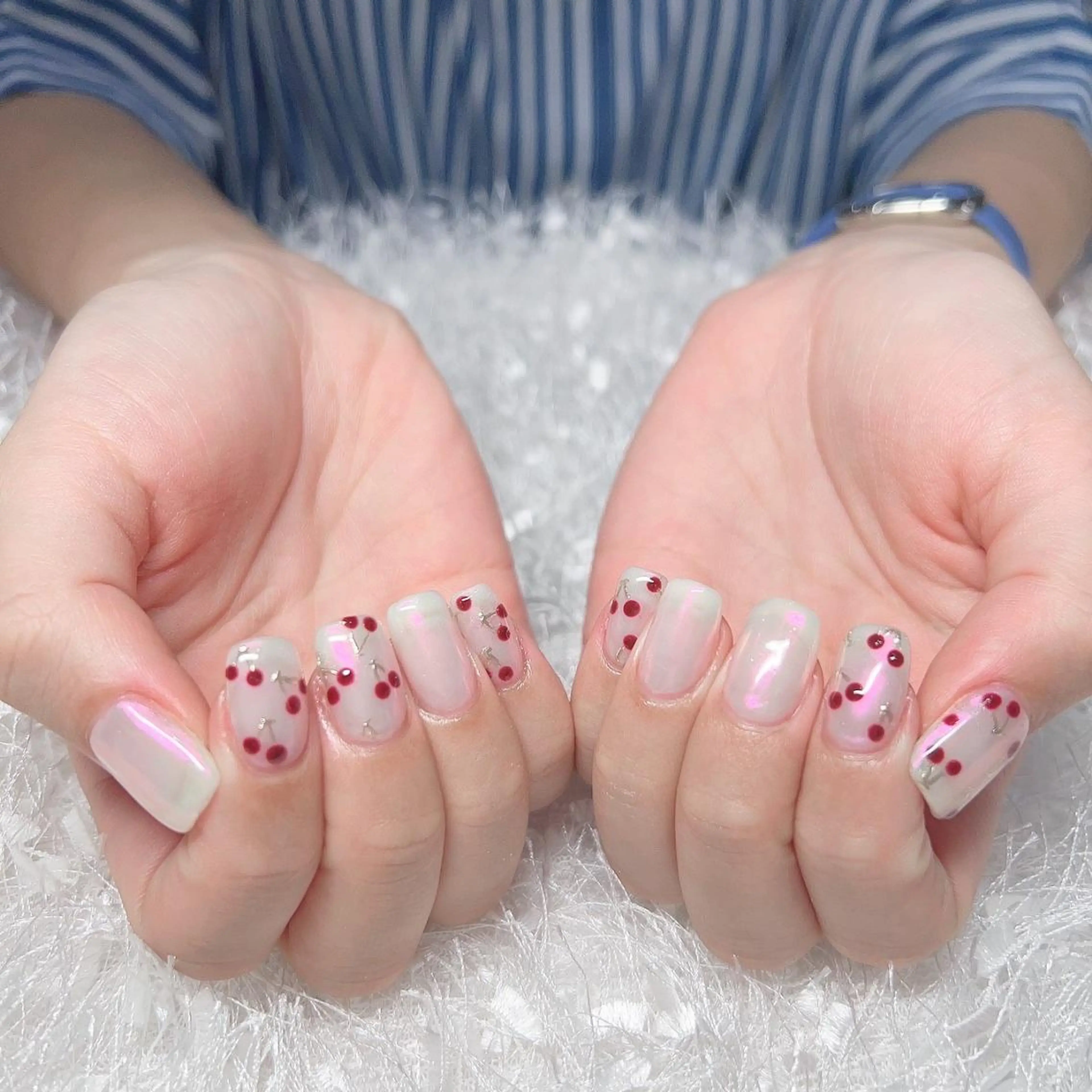 ネイル 長さ出し フレンチネイル ジェルネイル グラデーション 韓国ネイル ハンドネイル Nail&eye Belire 新宿のネイルデザイン