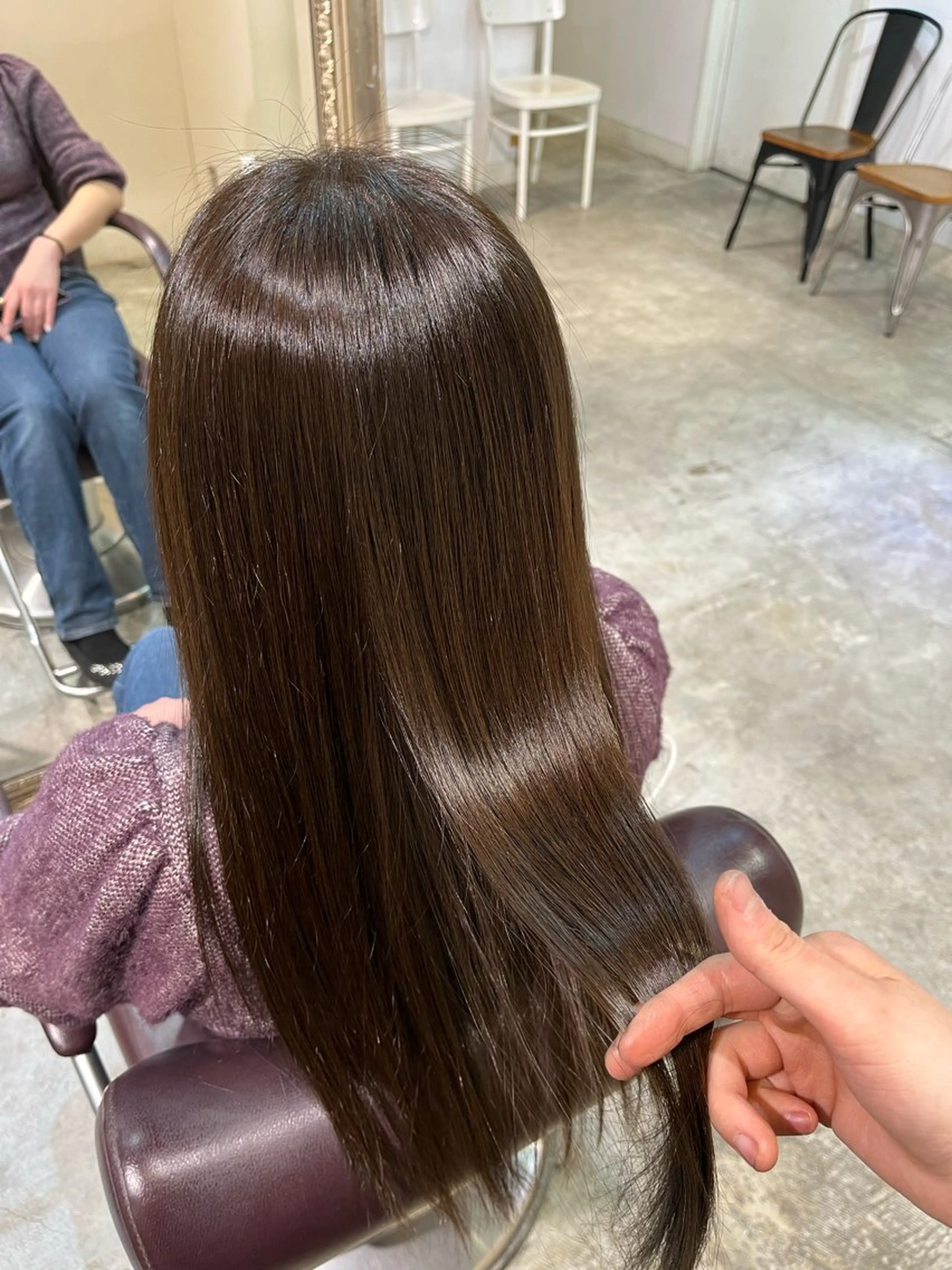 ロング カラー ヘアカラー トリートメント フェザーパーマ🌙 毛流れ yuzukiのヘアスタイル