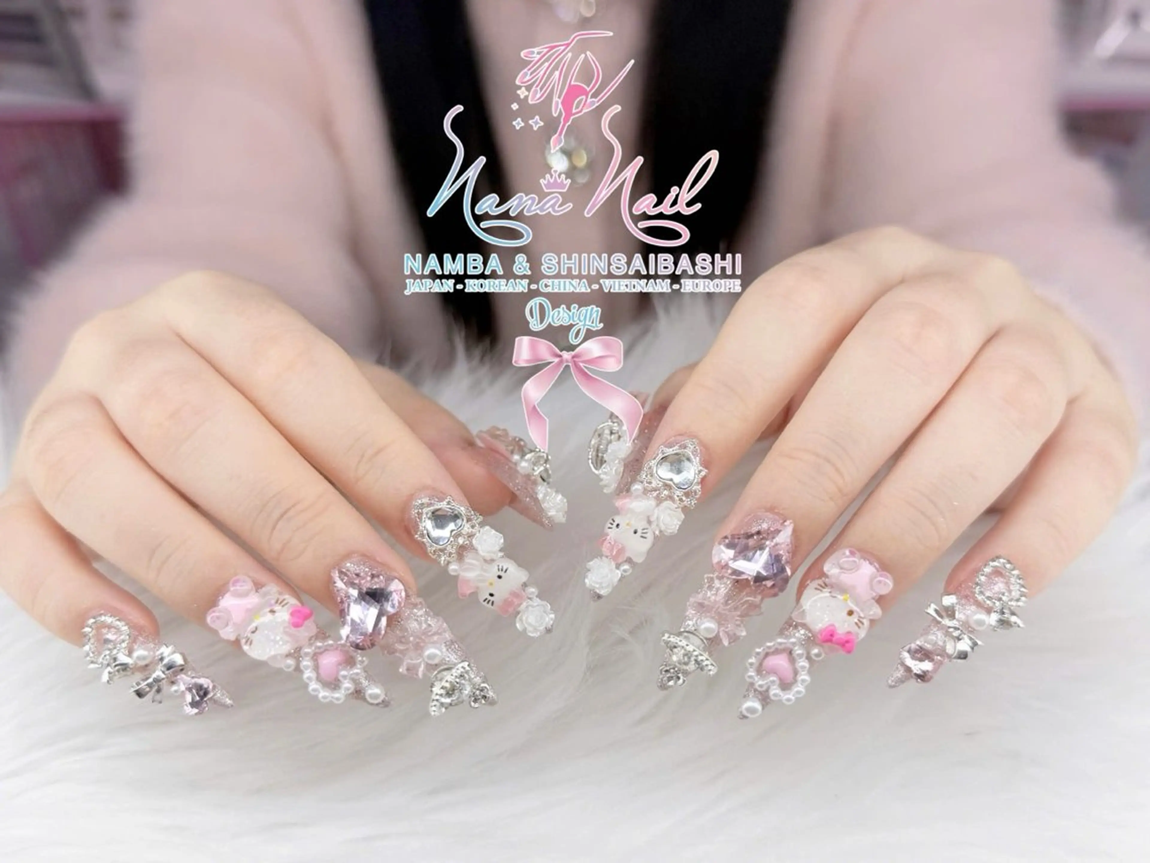 セミロング 韓国風ヘア クリスマス Linanail Nambaのマツエク・マツパデザイン