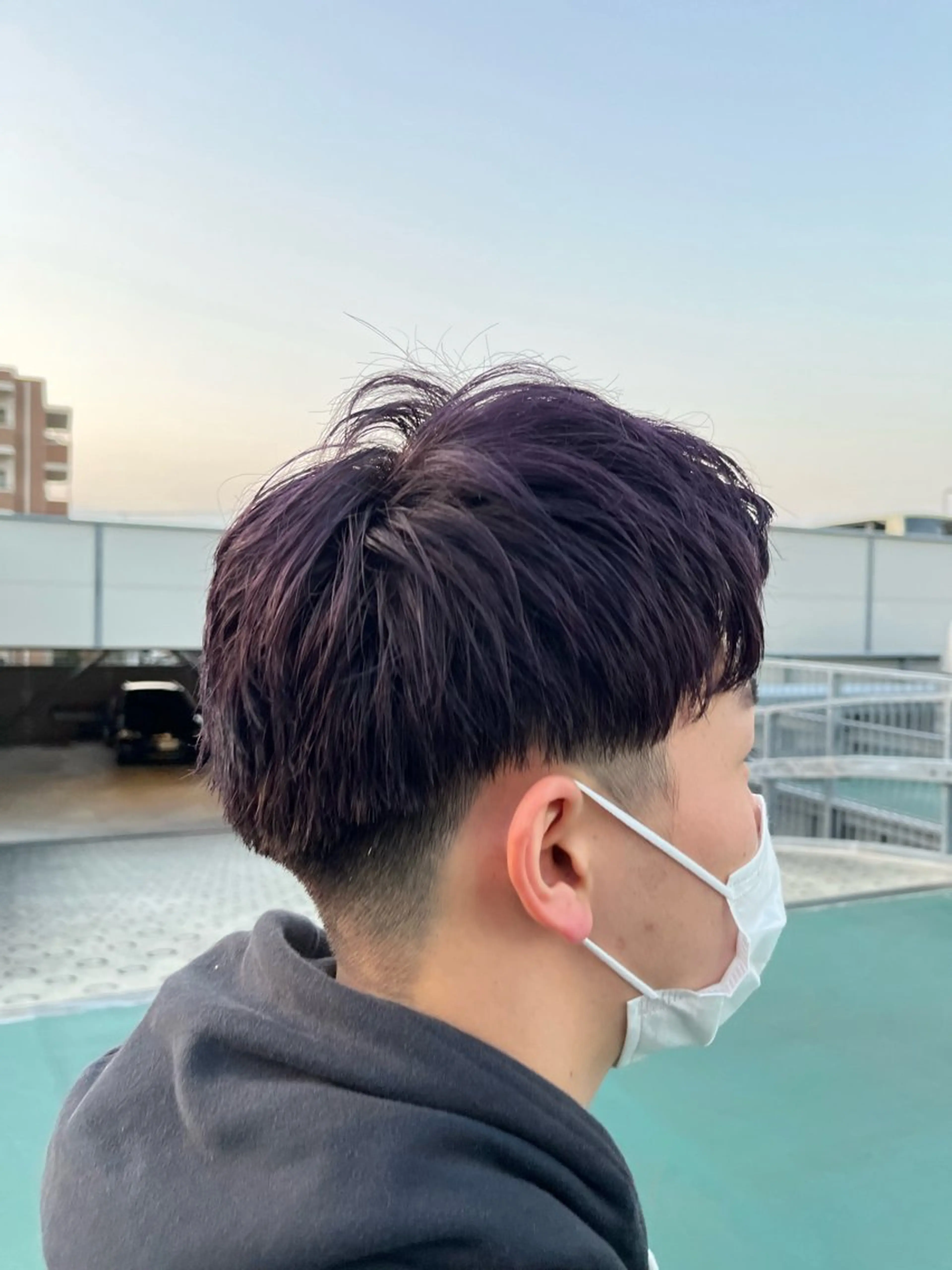 メンズ カット ヘアカラー フェザーパーマメンズ ツイスパ京都駅前のヘアスタイル