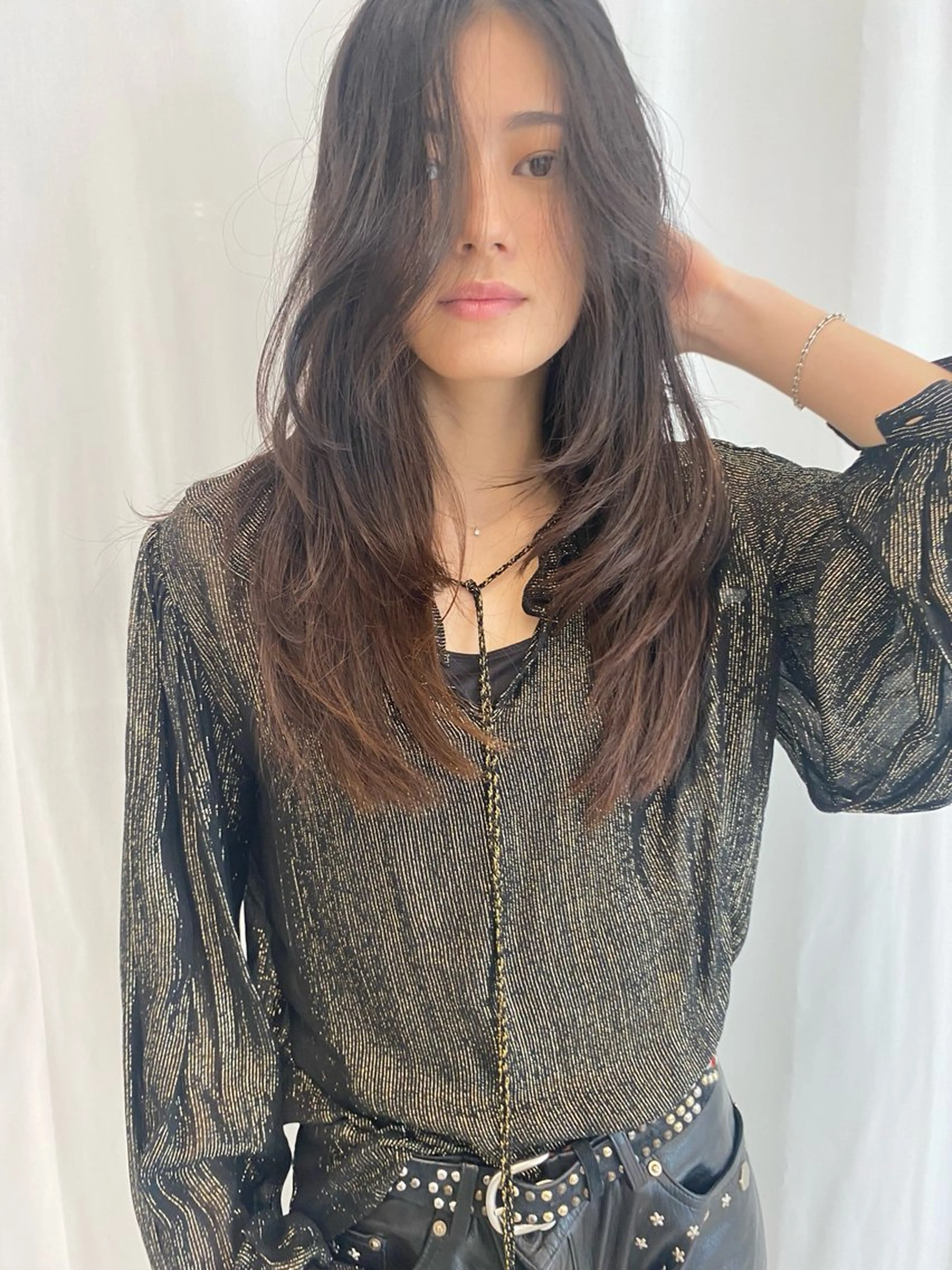 ロング カラー ハイライトカラー ハイライト ENO センター南のヘアスタイル