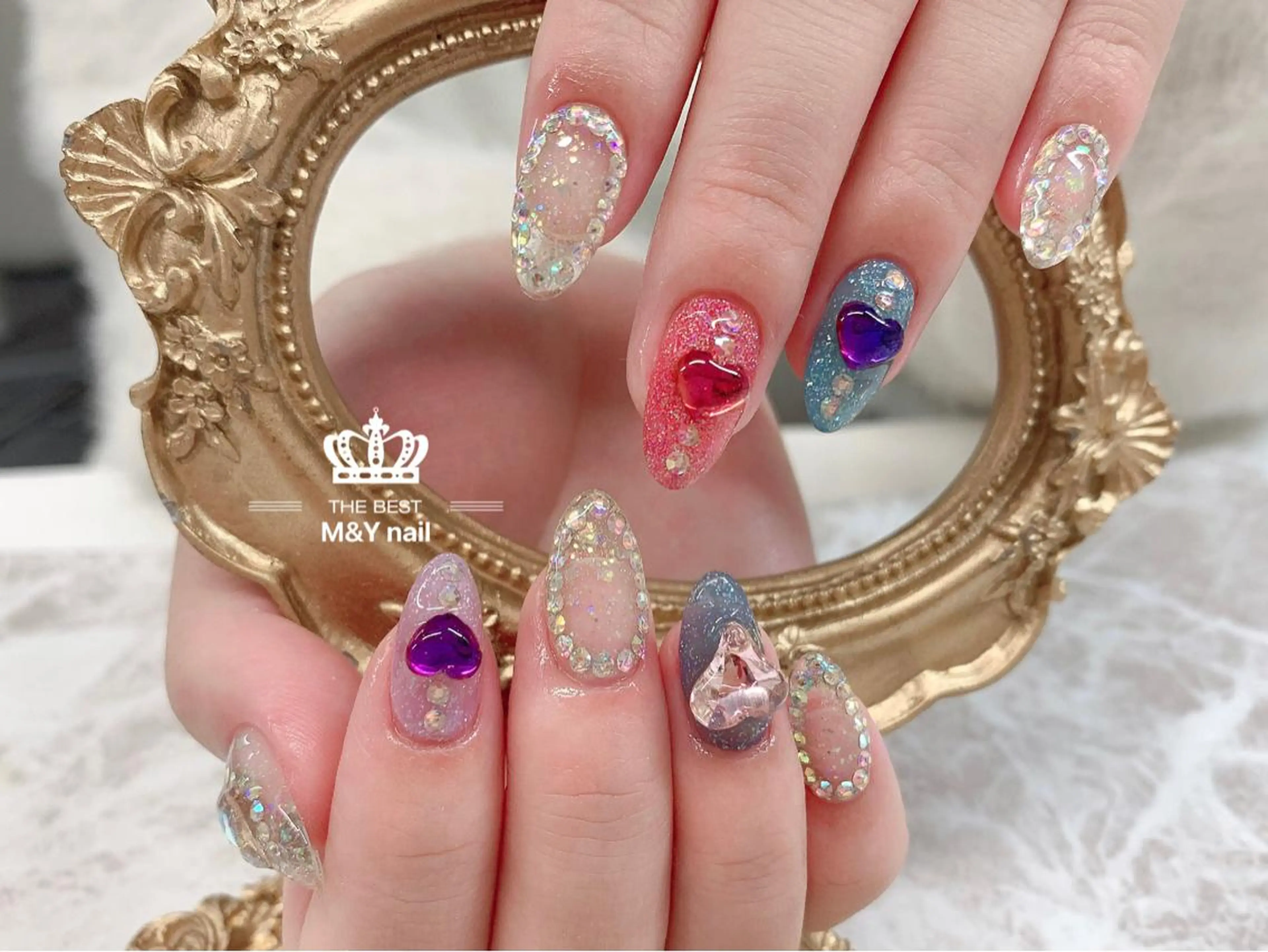 ネイル ストーンネイル ハンドネイル M&Y NailSalonのネイルデザイン