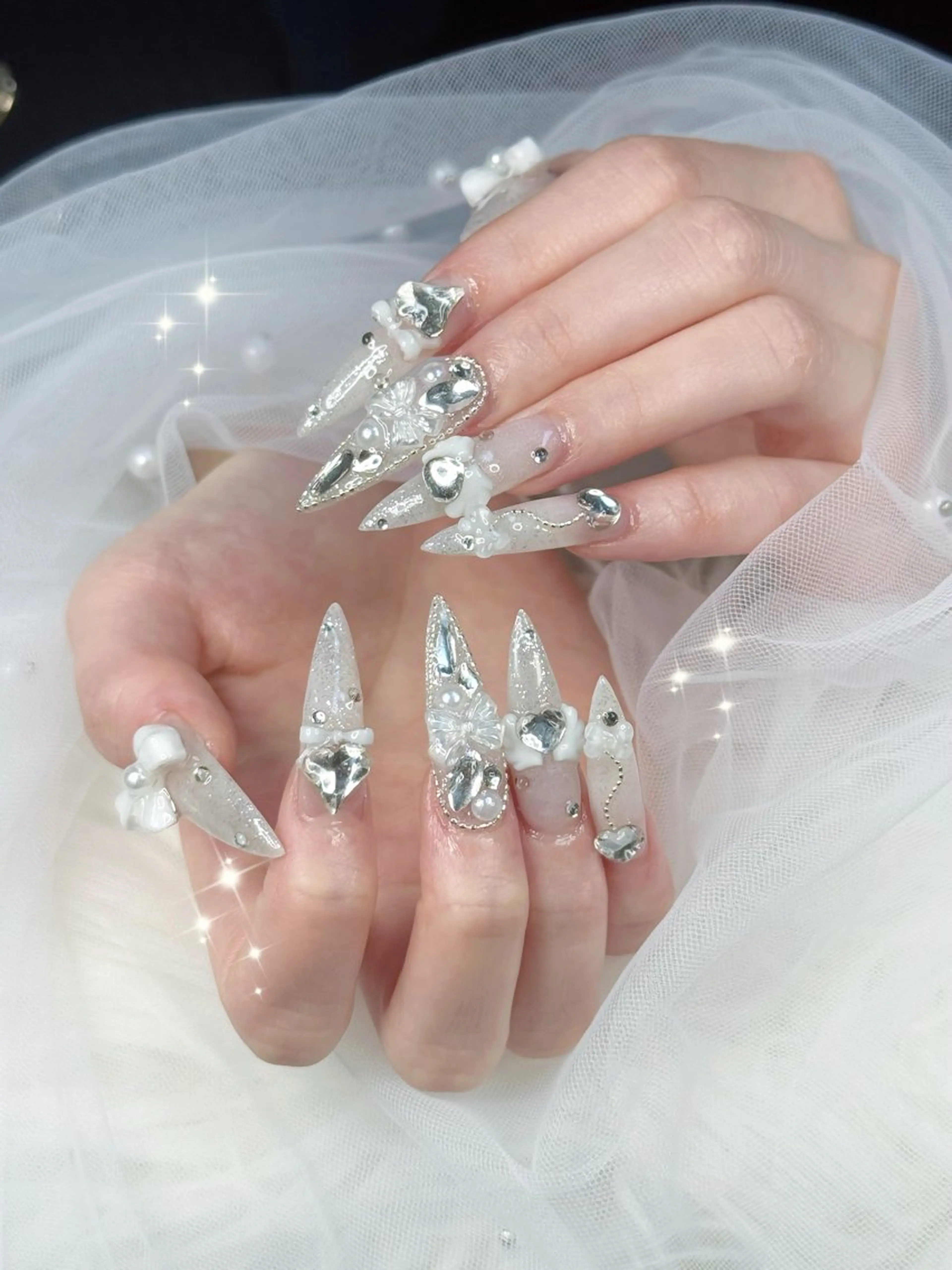 ネイル アートネイル オーロラネイル チークネイル 長さ出し フットネイル ハンドネイル Happy Nailのネイルデザイン