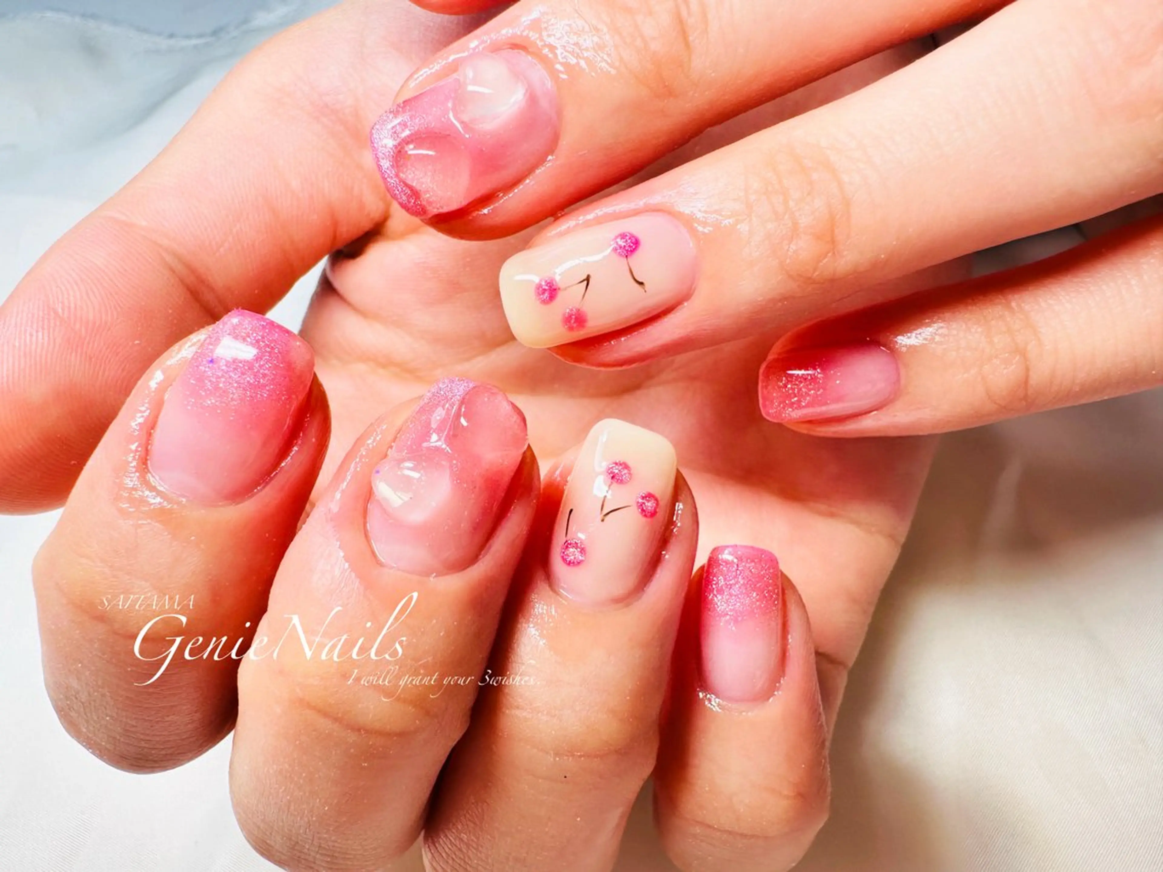 メンズ ネイル アートネイル 長さ出し ロングネイル 持ち込み 春ネイル Genie Nailsのネイルデザイン