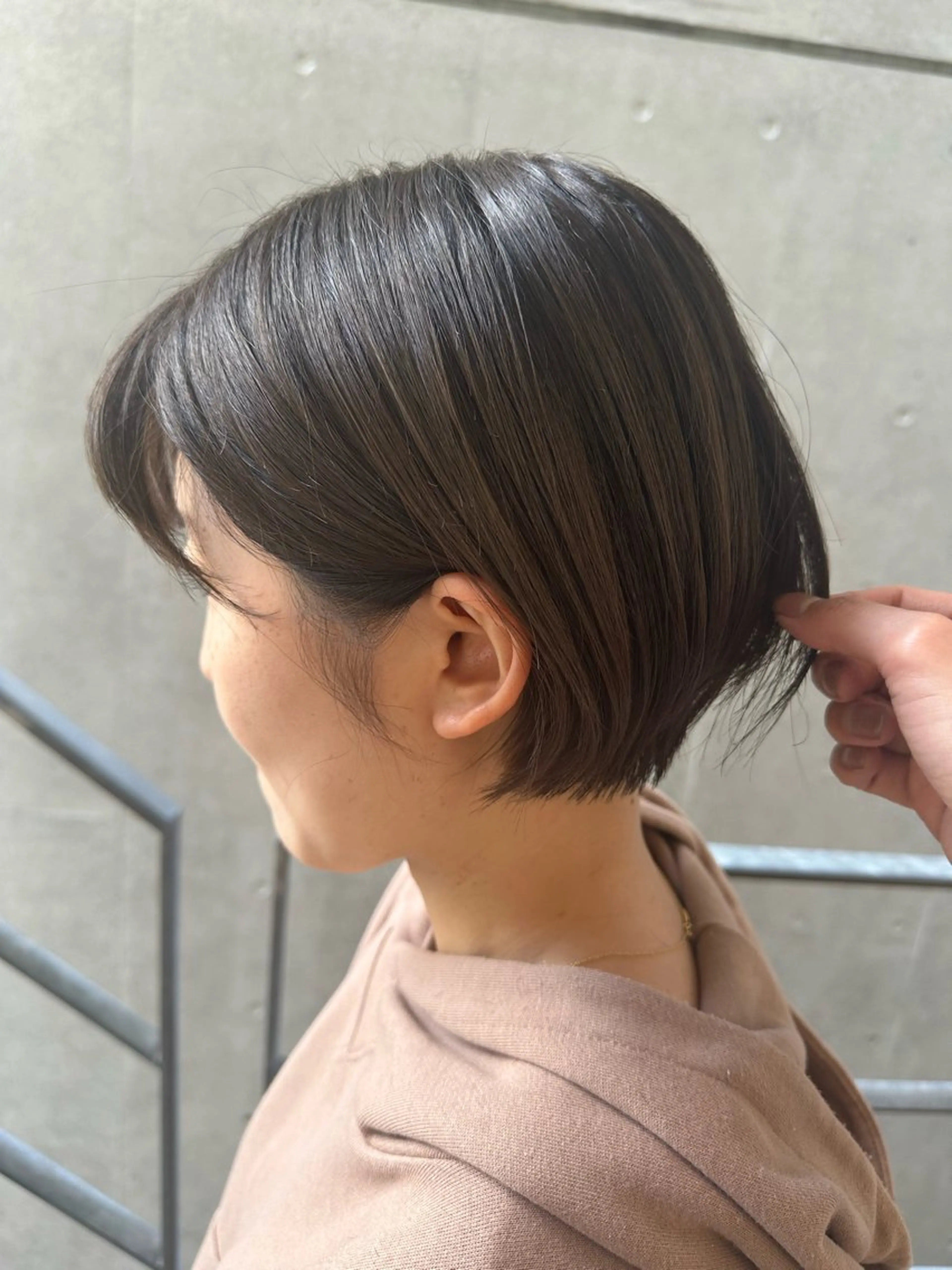ショート カラー パーマ ヘアアレンジ ショートボブ 丸みショート 透明感カラー ボブ ショートヘア カット ヘアカラー 髪質改善/韓国風 レイヤー/田村祐樹のヘアスタイル