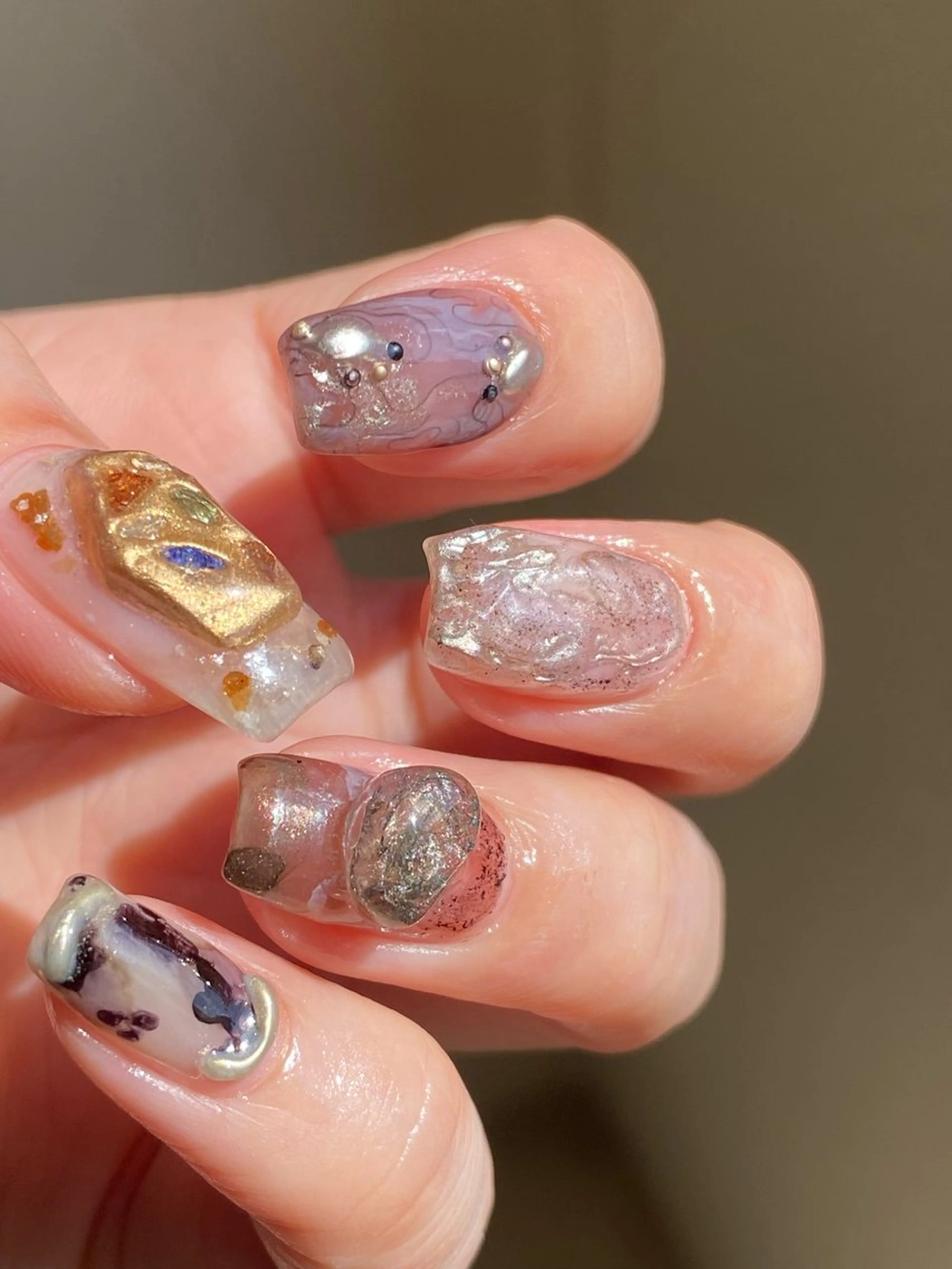 ネイル 成人式 フレンチネイル ジェルネイル ガーリー マグネットネイル ハンドネイル 草加ニュアンスネイル 🌚hersのネイルデザイン