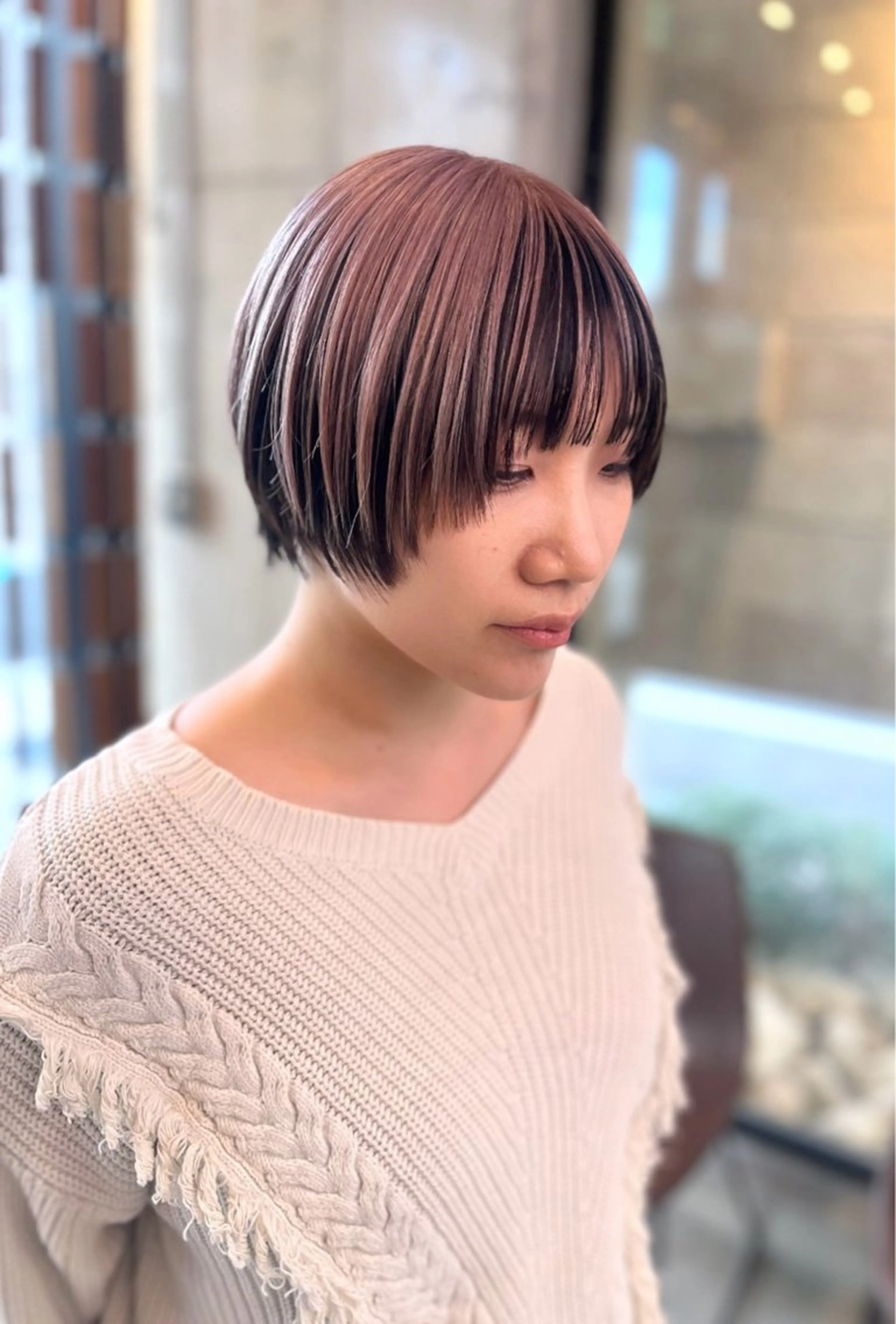 ショート カラー カット ヘアカラー トリートメント lolonois池田 /レイヤー/郷田遥のヘアスタイル