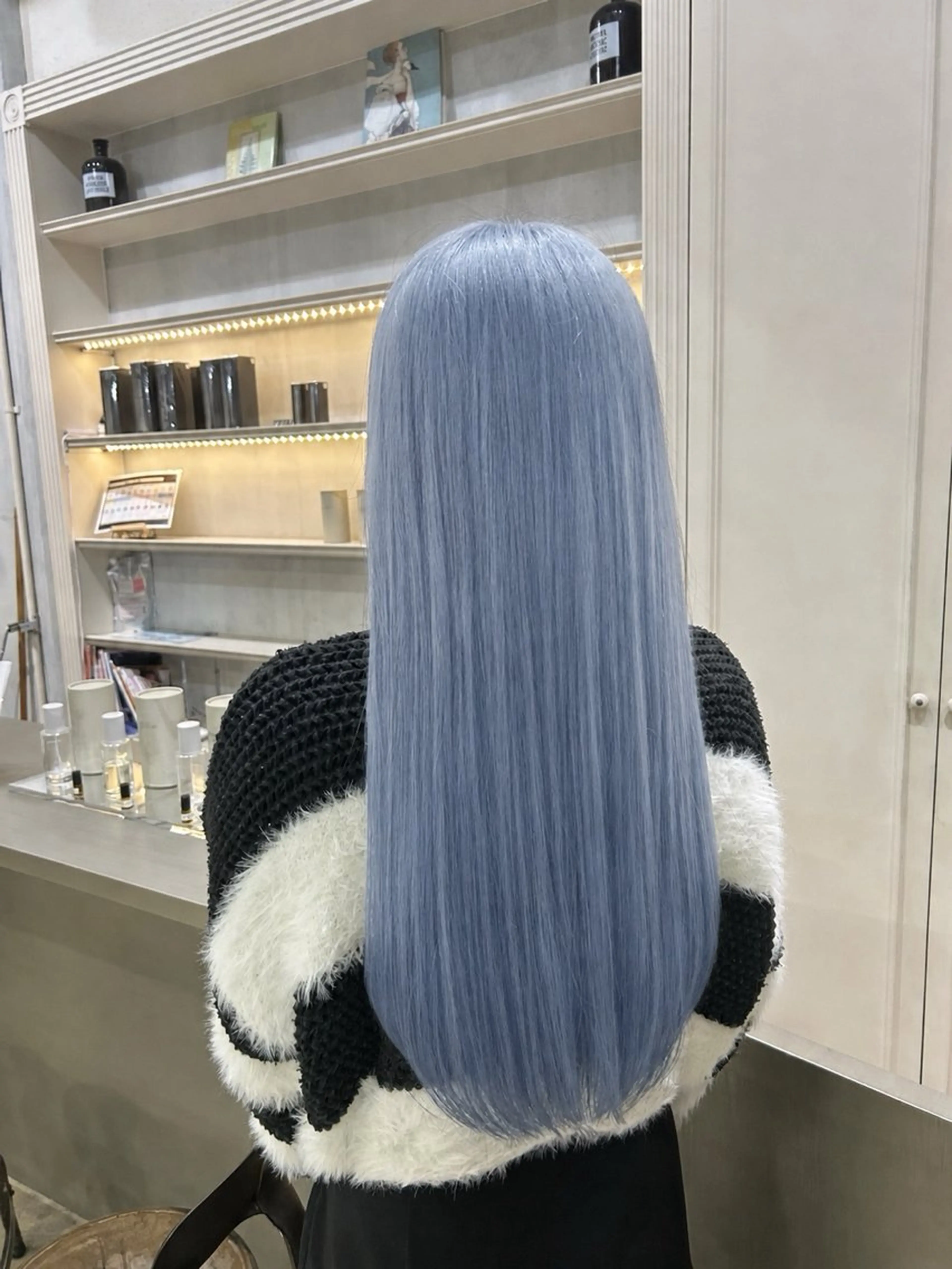 ロング カラー カット ヘアカラー 髪質改善×ハイトーン レイヤー天神美容室のヘアスタイル