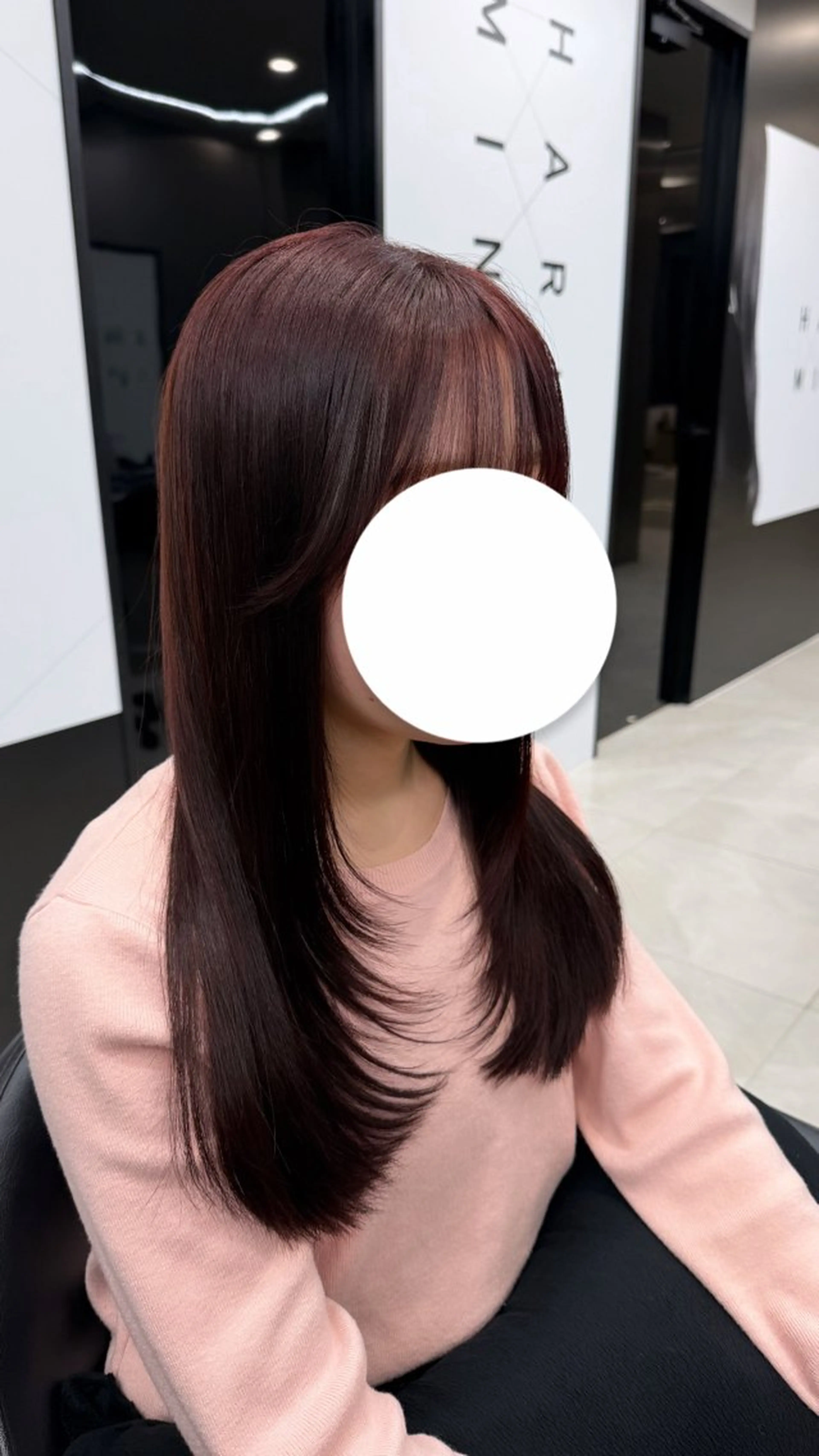 ロング カラー ブリーチ ブラウンカラー ピンクカラー ピンクブラウン 顔まわりレイヤー カット ヘアカラー 💜ひな💜縮毛矯正 /透明感/韓国ヘアのヘアスタイル