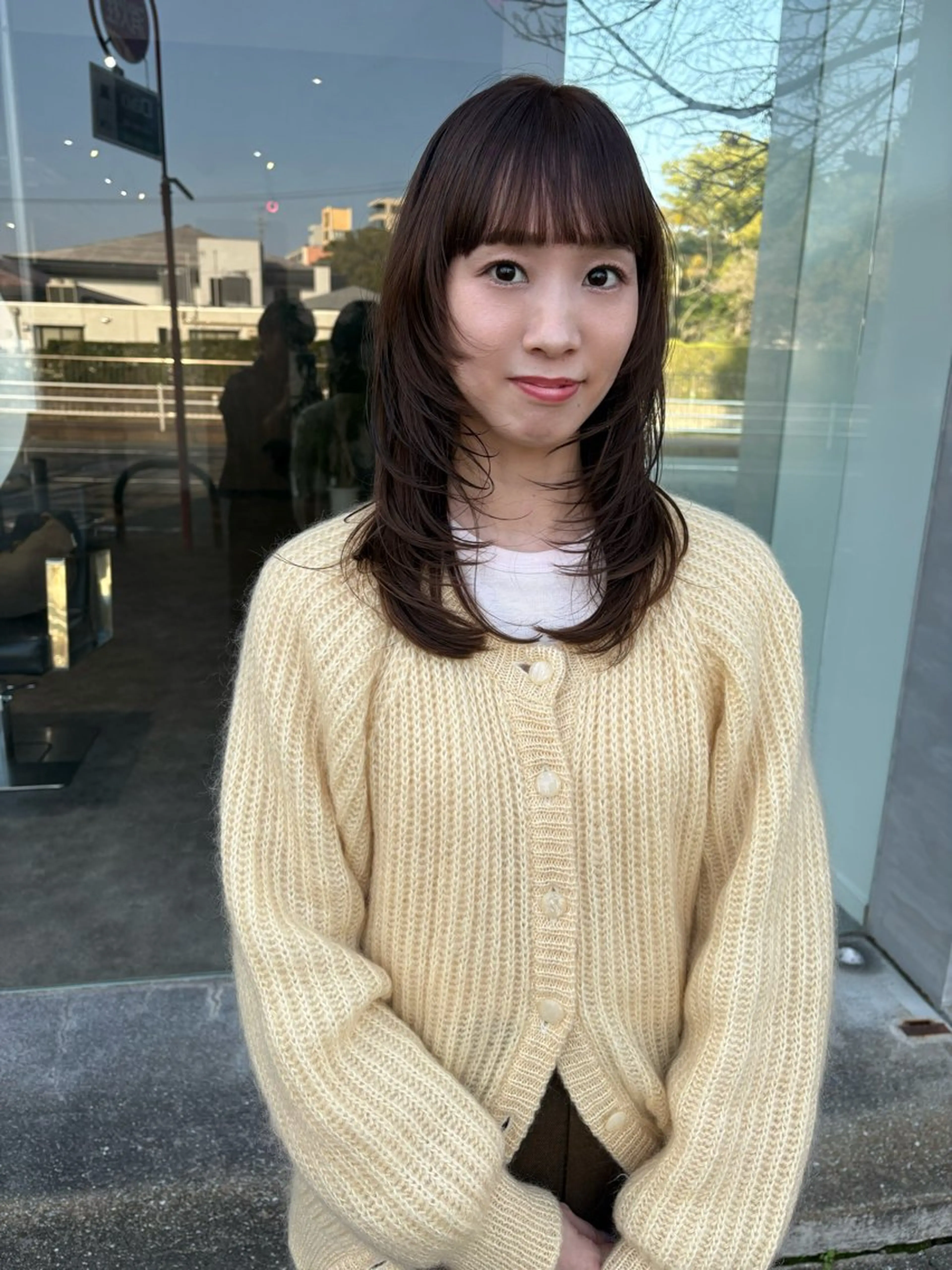 セミロング 髪質改善 トリートメント カット ヘアカラー トリートメント qpula クプラのヘアスタイル