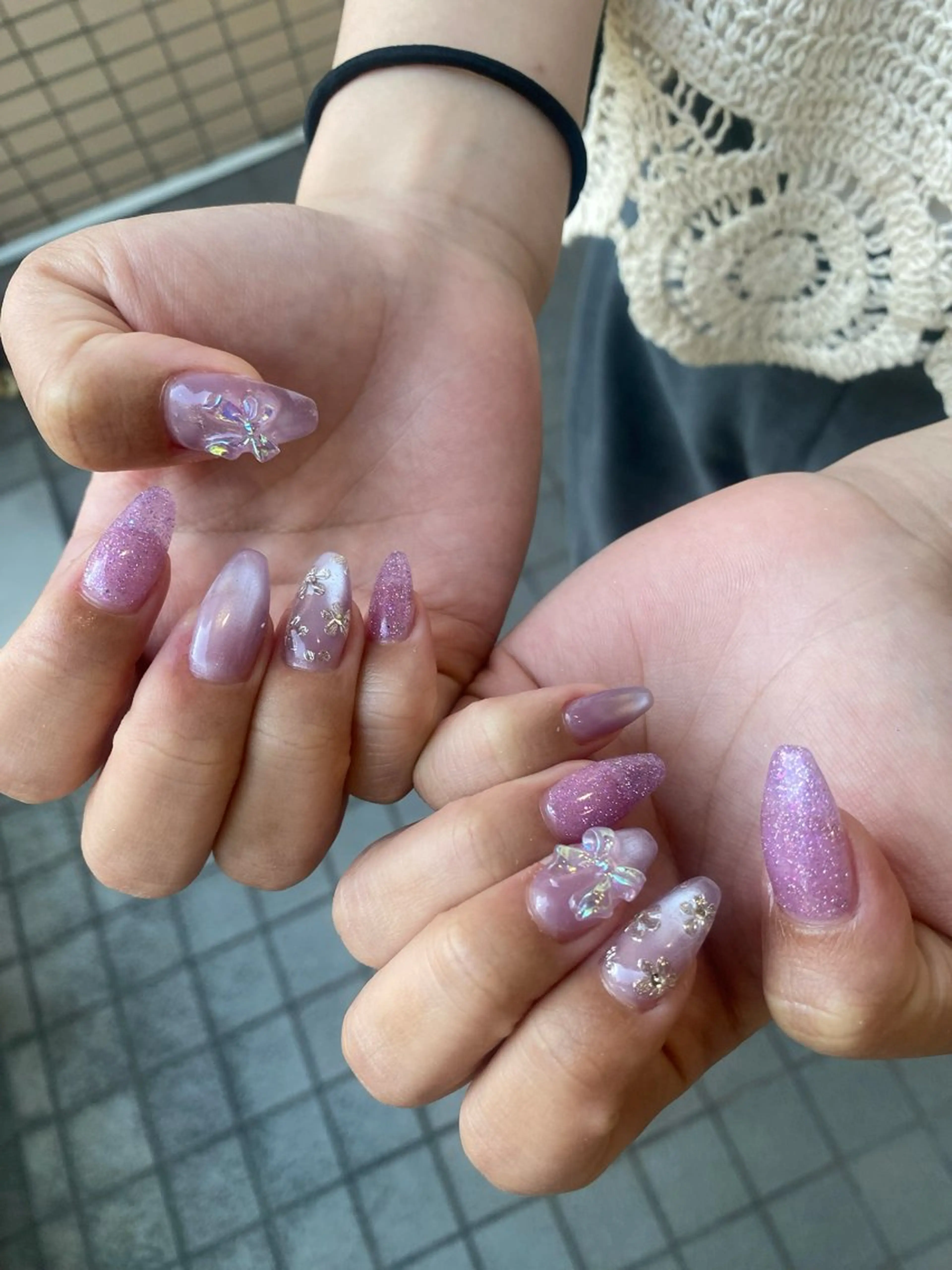 ネイル リボン ハンドネイル WAVY airiのネイルデザイン