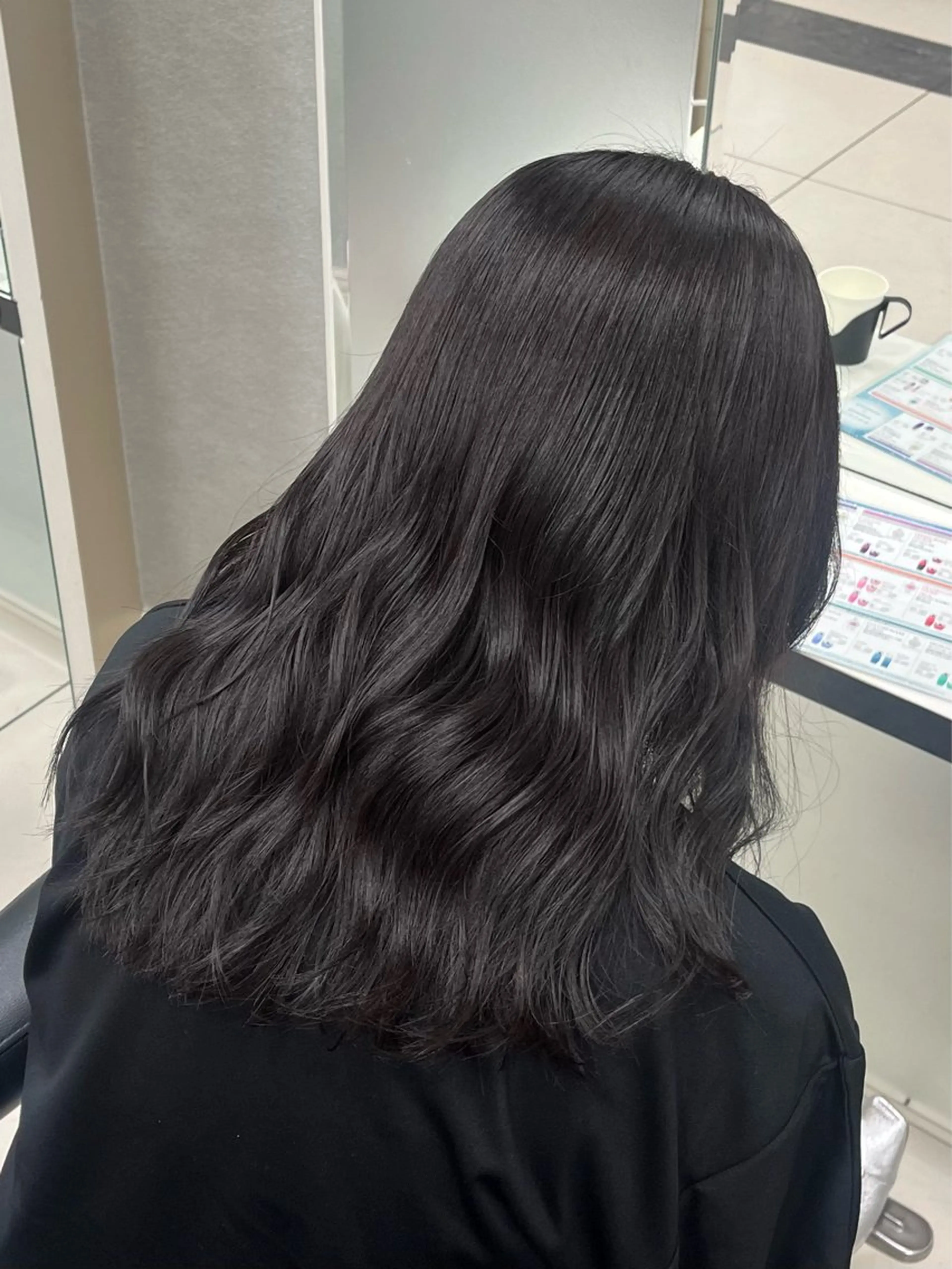 カラー 黒髪 透明感カラー ヘアカラー ブリーチなしダブル カラー/暖色/麻咲のヘアスタイル