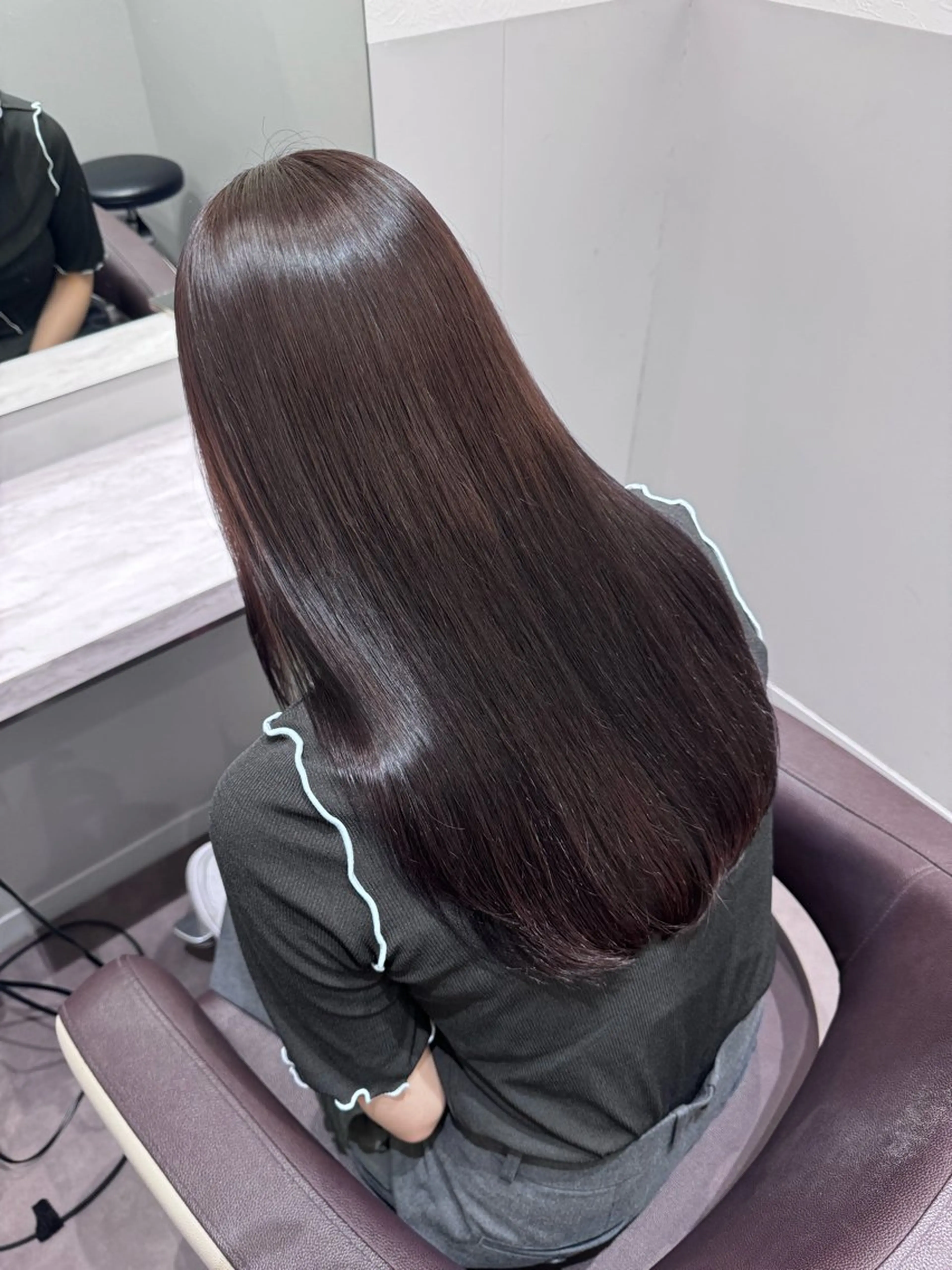 ロング カラー 髪質改善 カット 縮毛矯正 トリートメント 🇰🇷韓国風艶髪✨ 髪質改善 倉岡しおんのヘアスタイル